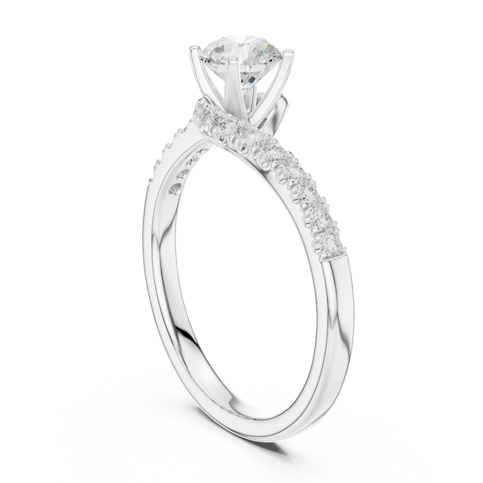  White Gold Radiant Embrace Twist Ring Left View