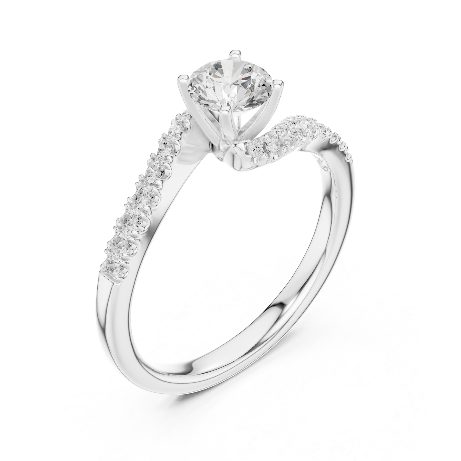  White Gold Radiant Embrace Twist Ring Right View