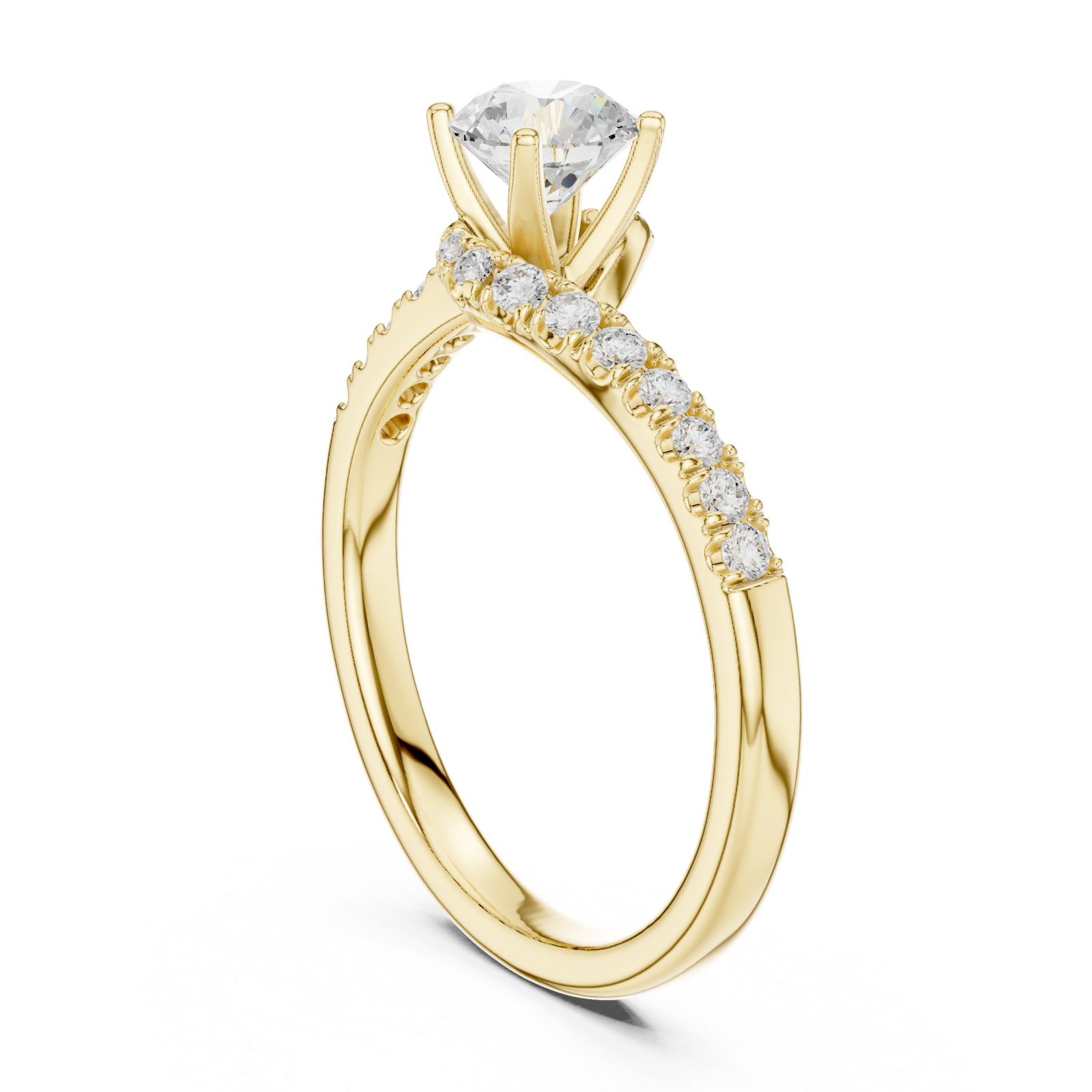  Gold Radiant Embrace Twist Ring Left View