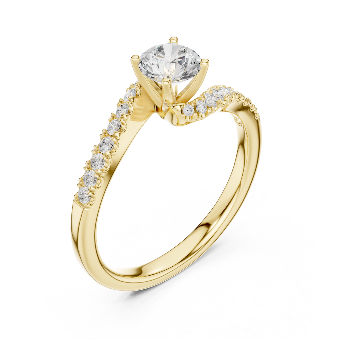 Gold Radiant Embrace Twist Ring Right View