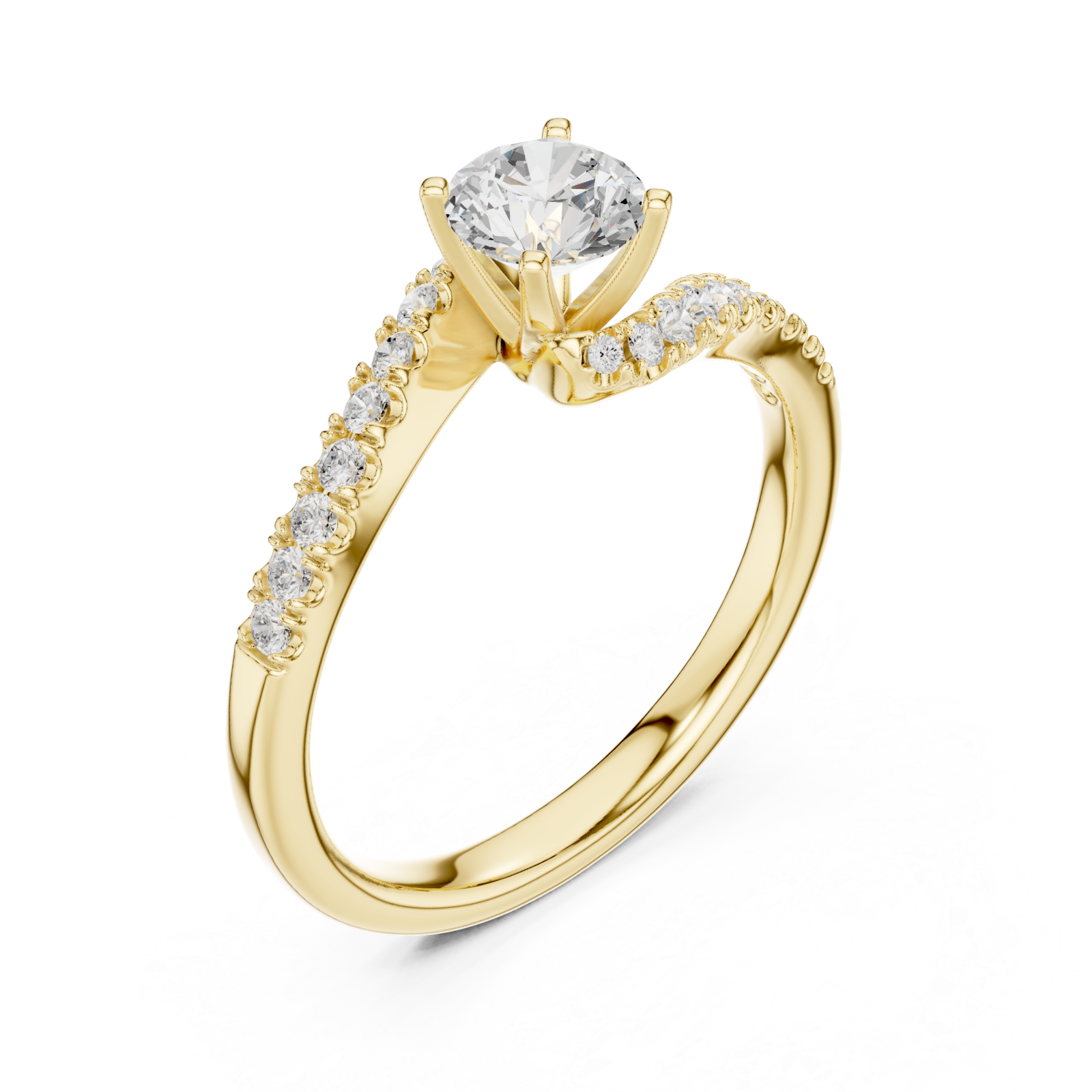 Gold Radiant Embrace Twist Ring Right View
