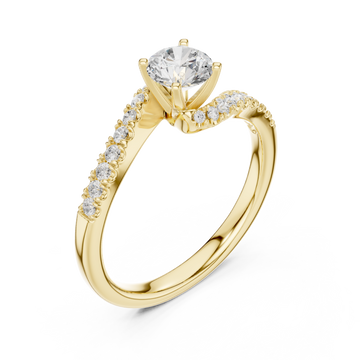 Gold Radiant Embrace Twist Ring Right View