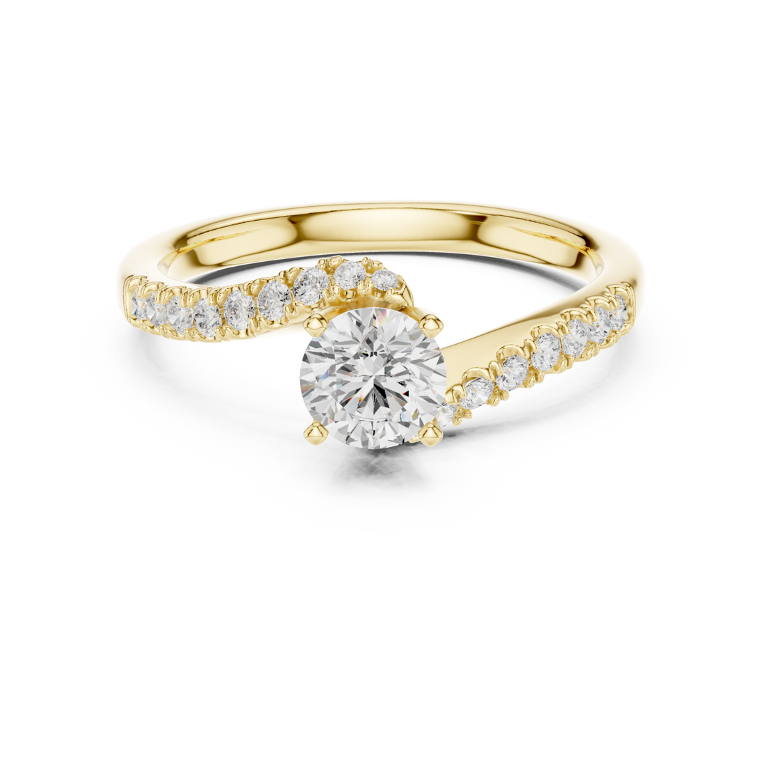 Gold Radiant Embrace Twist Ring Right View