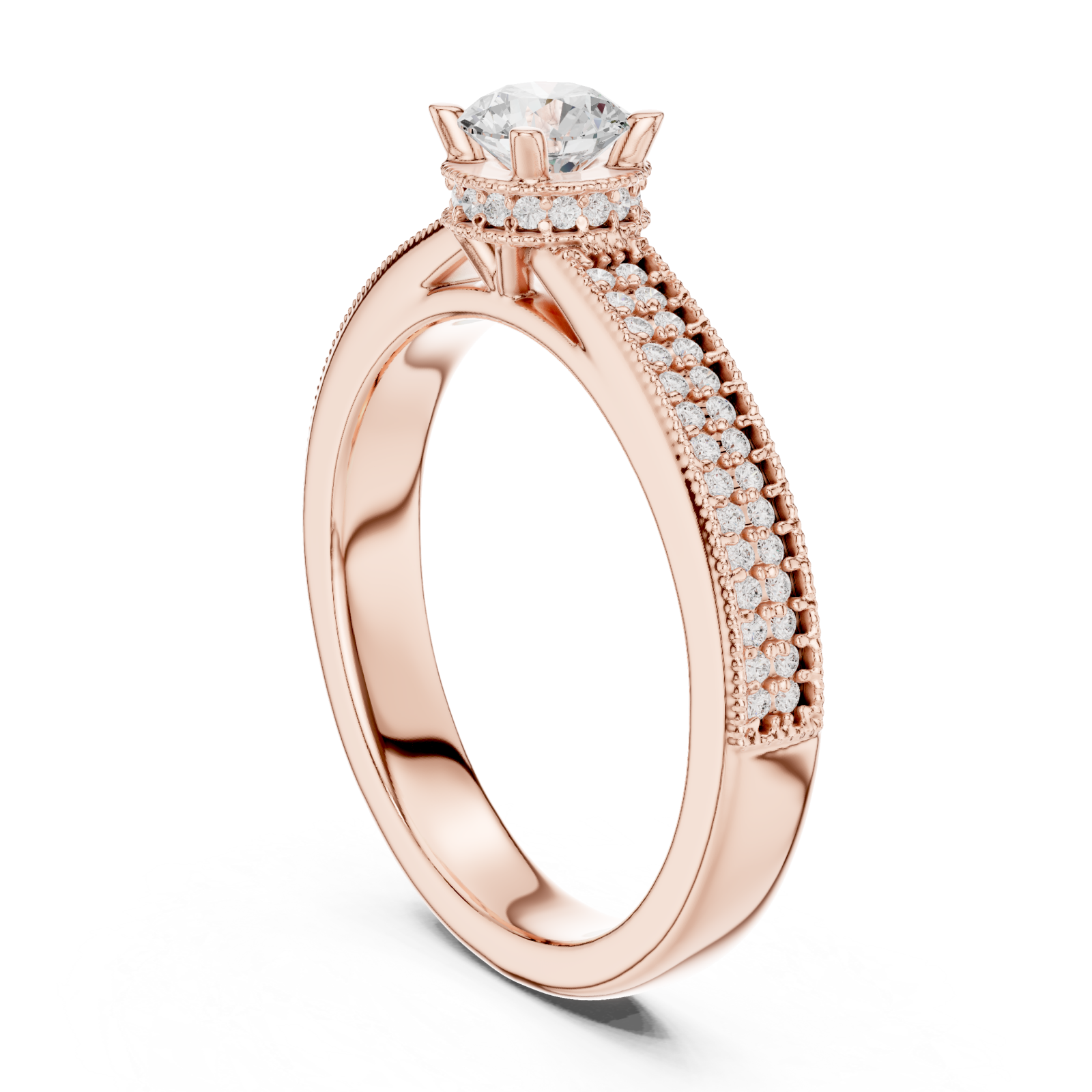  Rose Gold Twilight Infinity Embrace Engagement Ring Left View