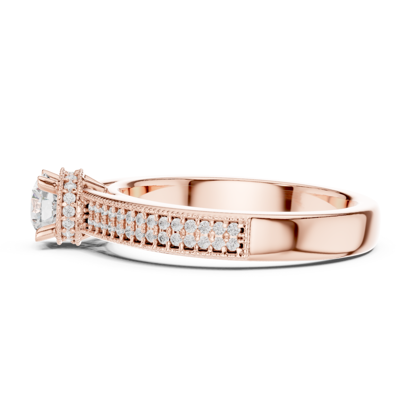  Rose Gold Twilight Infinity Embrace Engagement Ring Side View