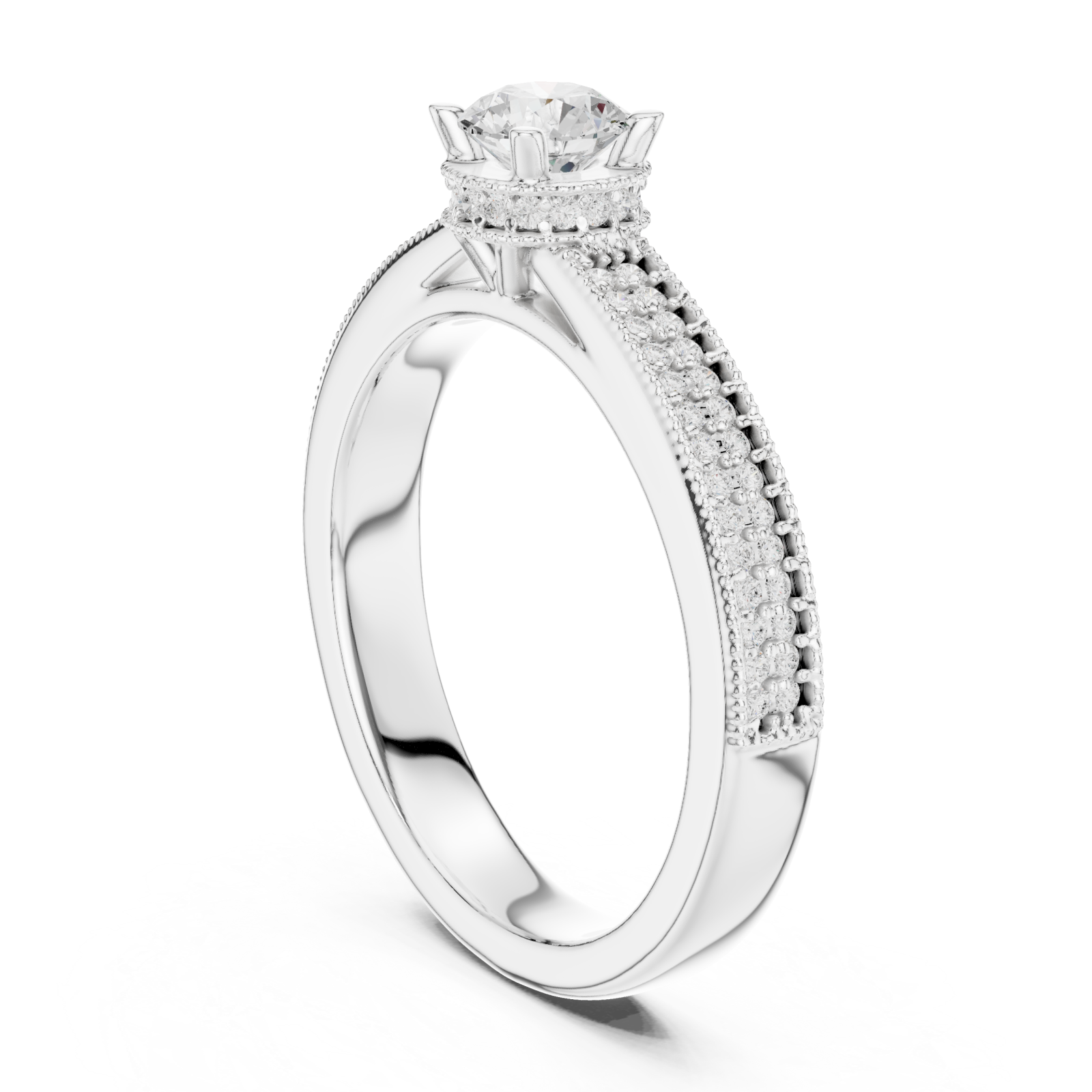 White Gold Twilight Infinity Embrace Engagement Ring Left View