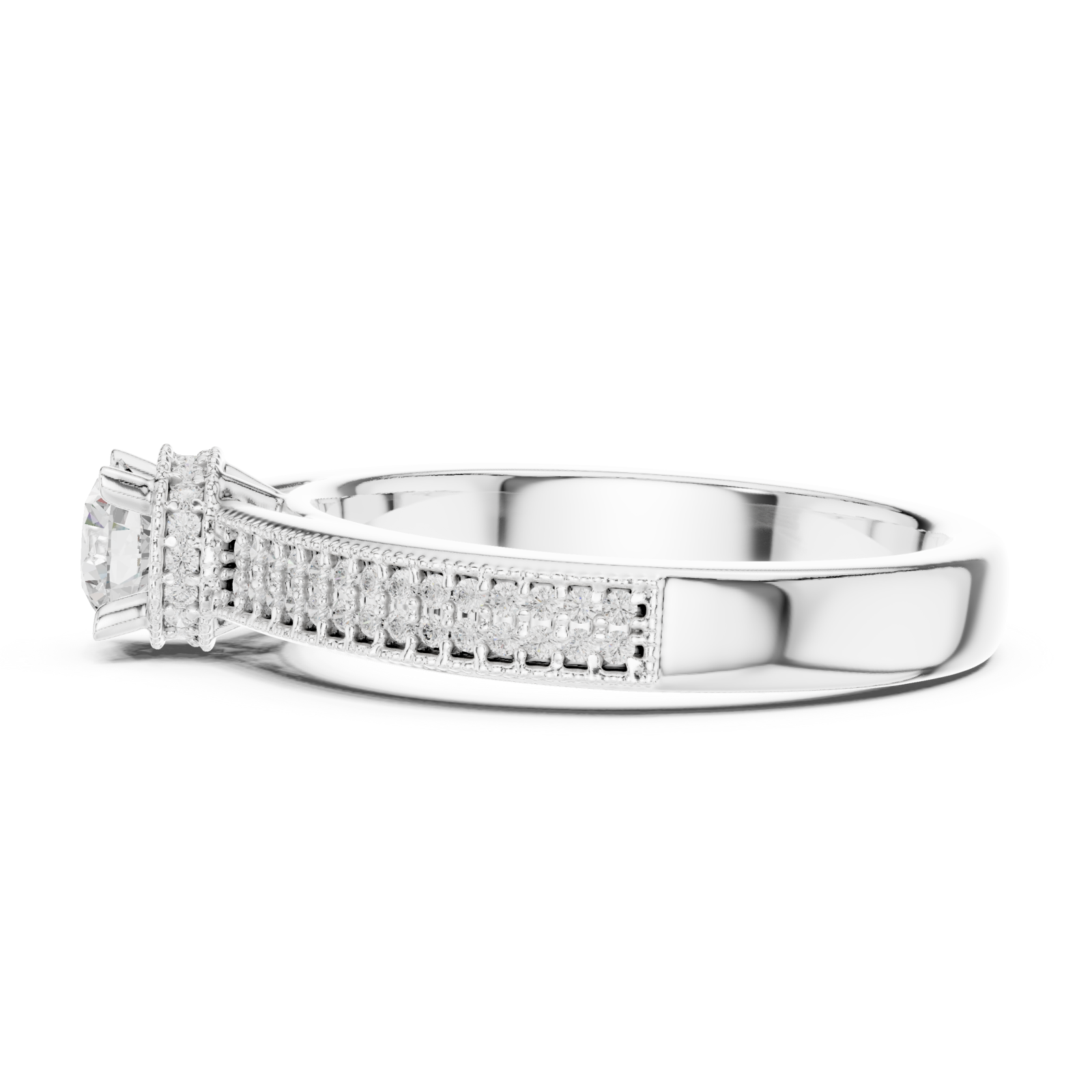  White Gold Twilight Infinity Embrace Engagement Ring Side View