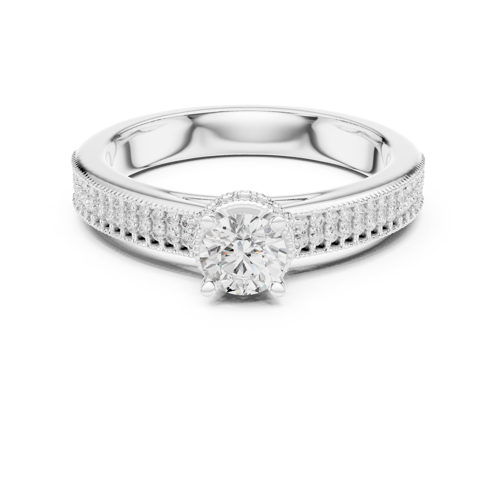  White Gold Twilight Infinity Embrace Engagement Ring Front View