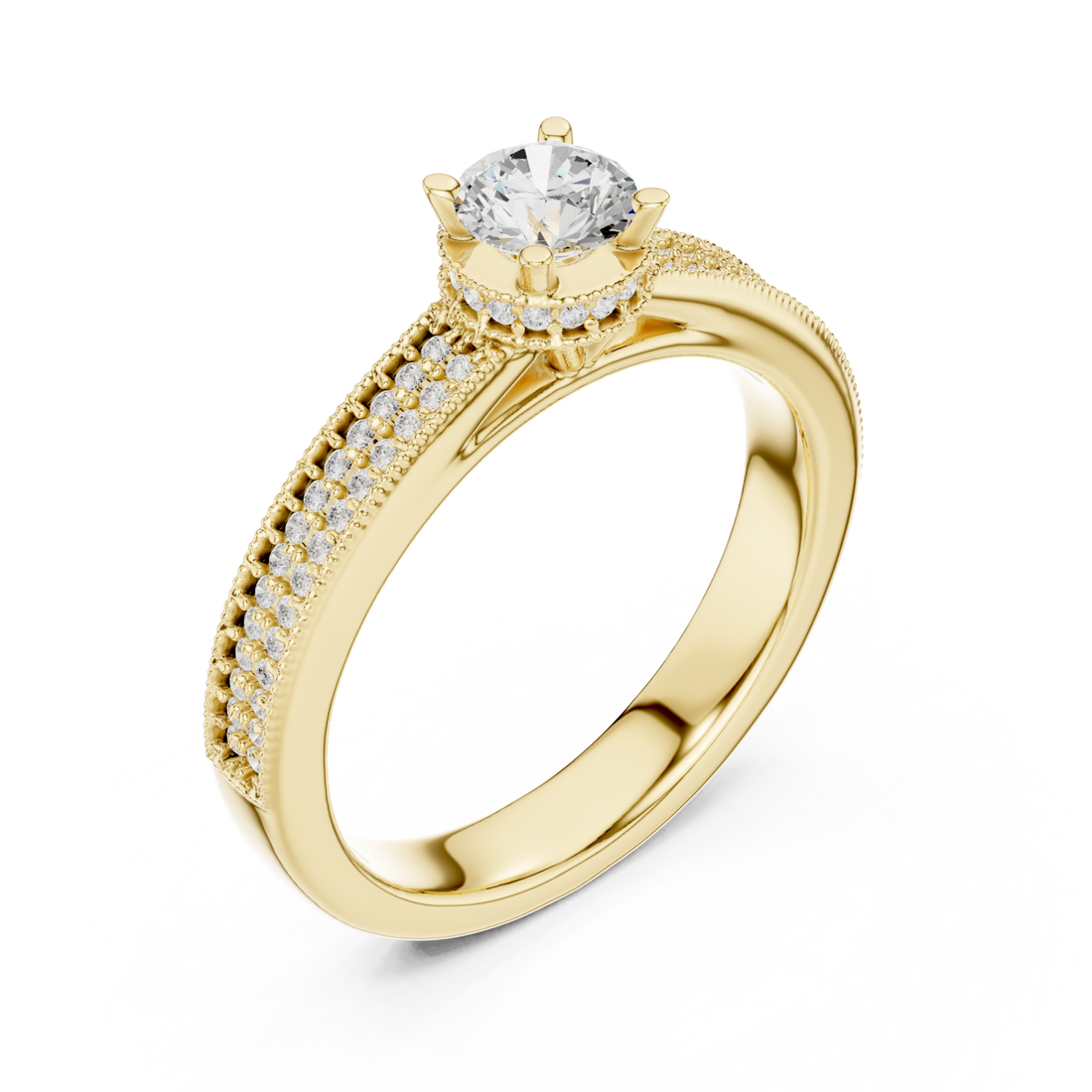 Gold Twilight Infinity Embrace Engagement Ring Right View