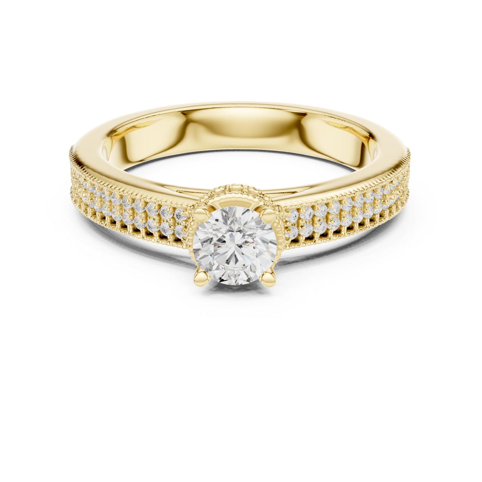  Gold Twilight Infinity Embrace Engagement Ring Front View