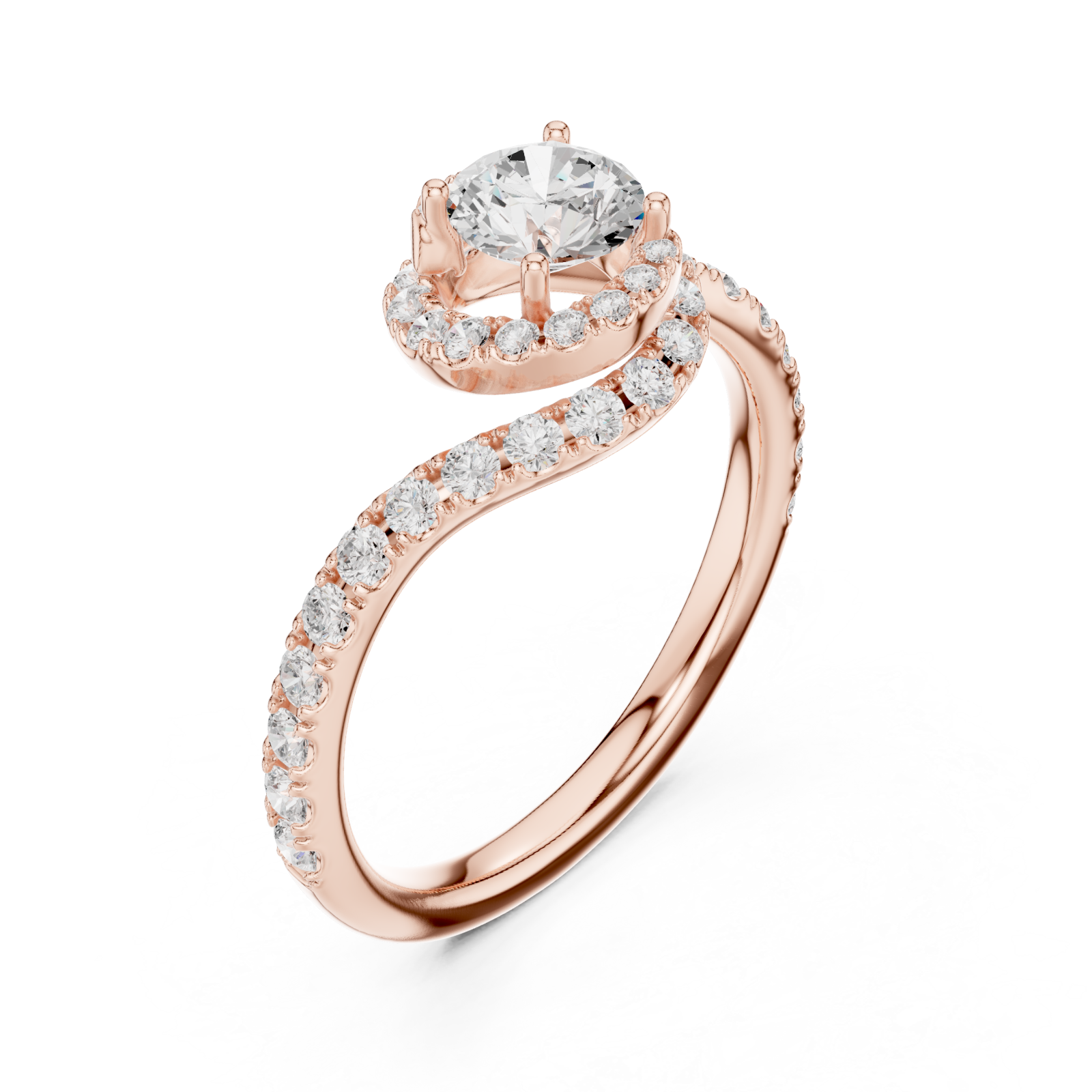  Rose Gold Opulent Contour Glow Accent Ring Right View