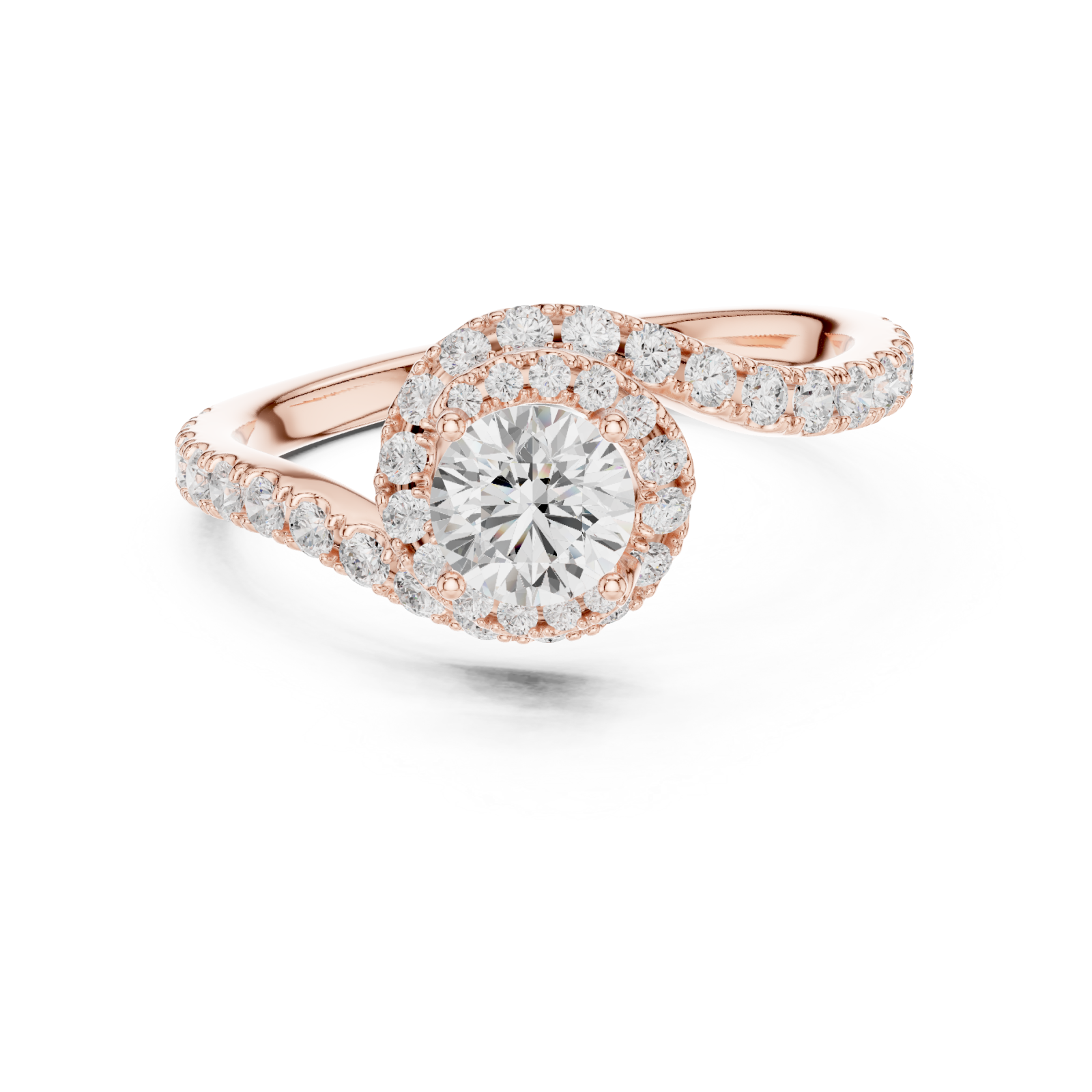 Rose Gold Opulent Contour Glow Accent Ring Front View