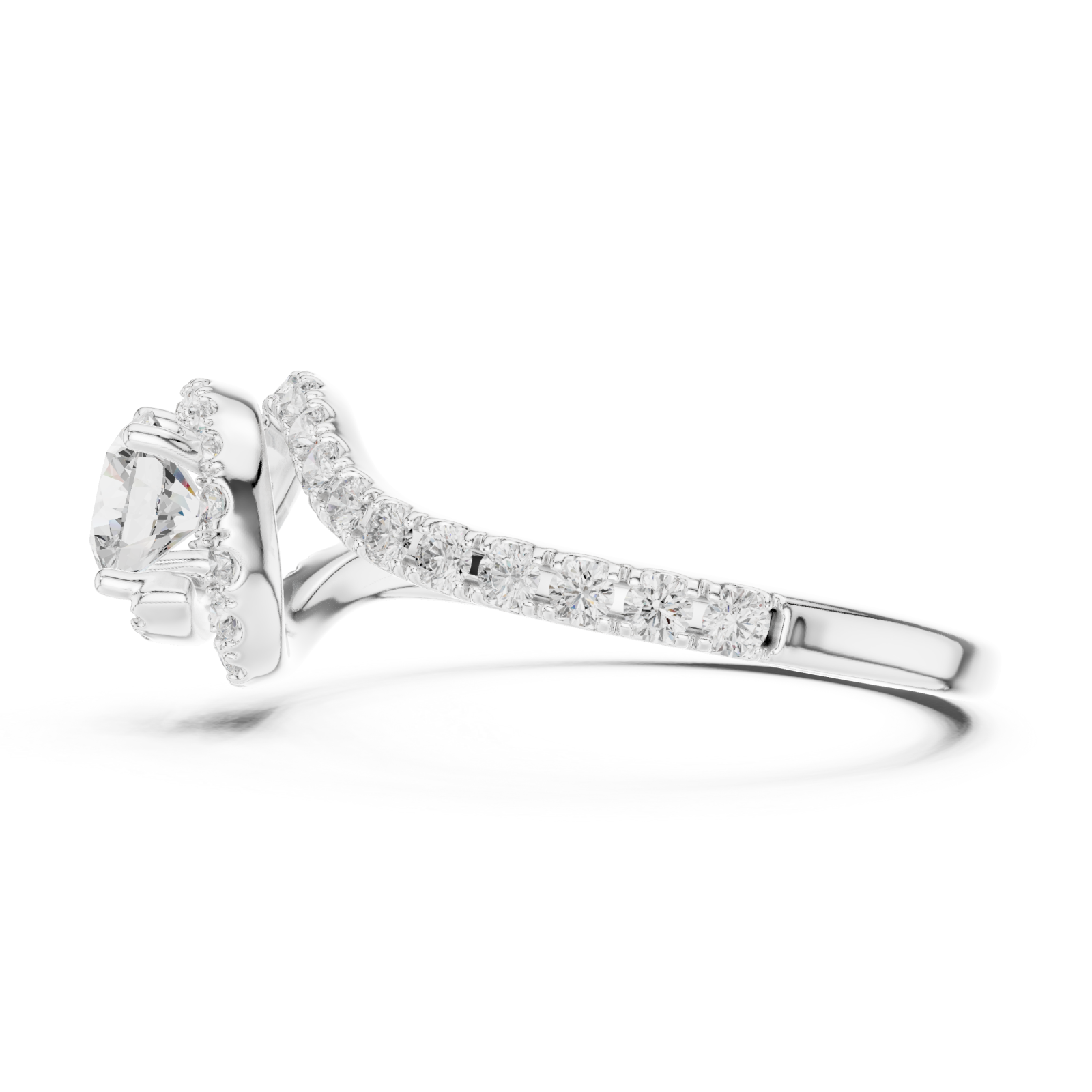  White Gold Opulent Contour Glow Accent Ring Side View