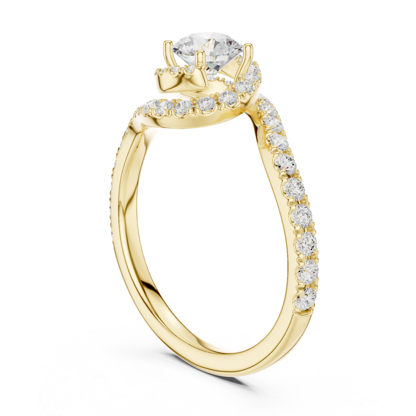  Gold Opulent Contour Glow Accent Ring Left View