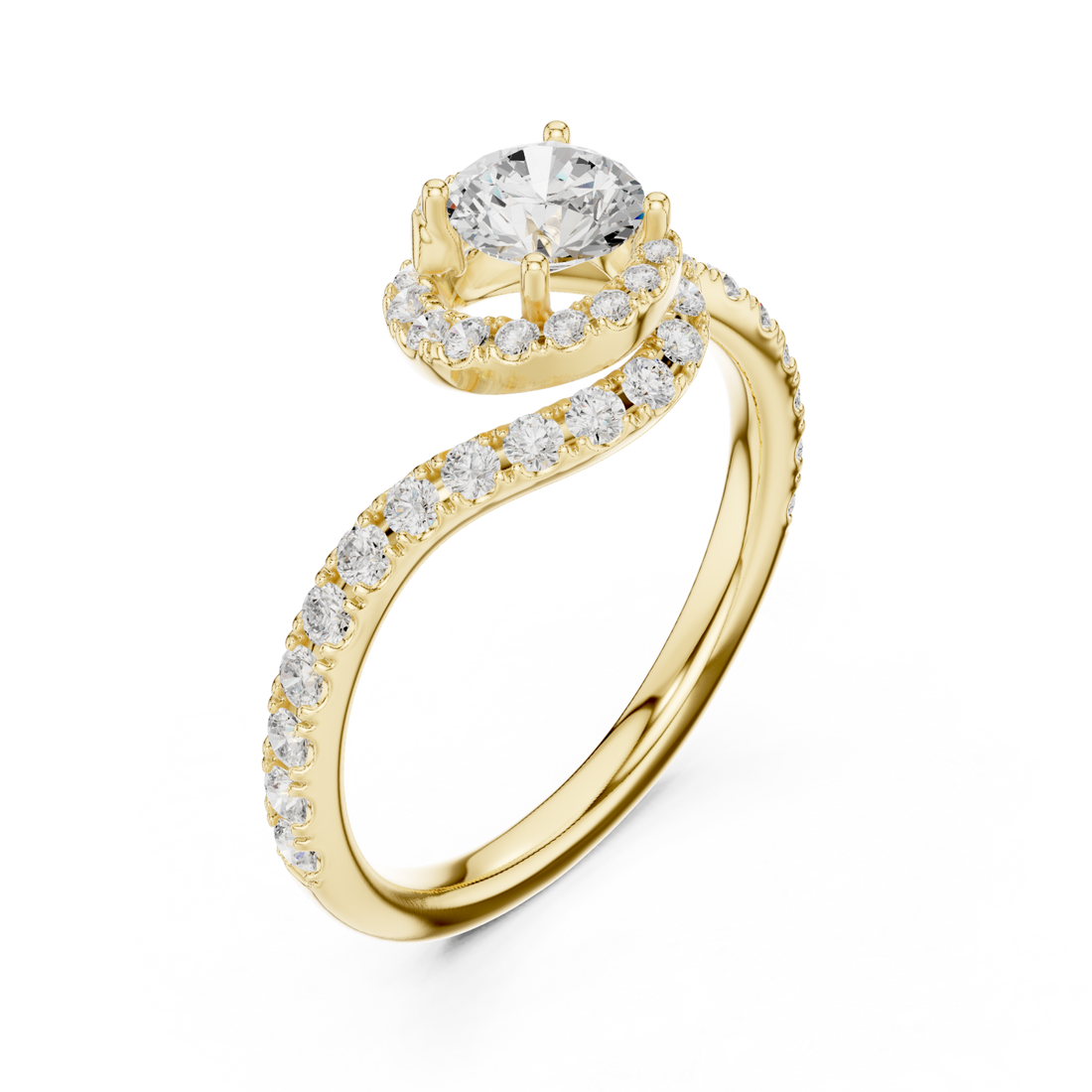 Gold Opulent Contour Glow Accent Ring Right View