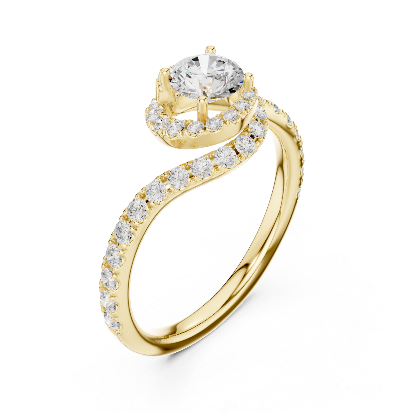 Gold Opulent Contour Glow Accent Ring Right View