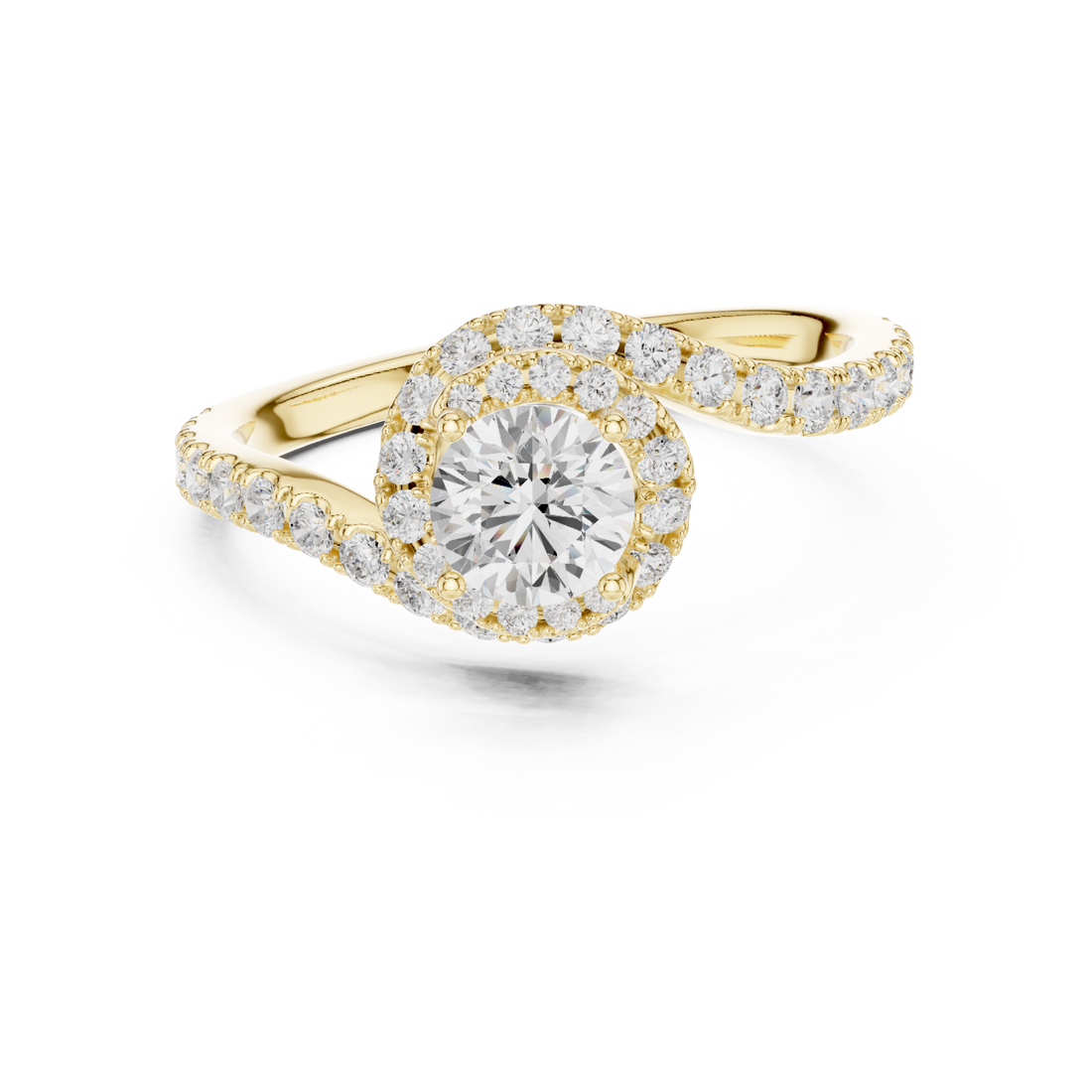 Gold Opulent Contour Glow Accent Ring Right View