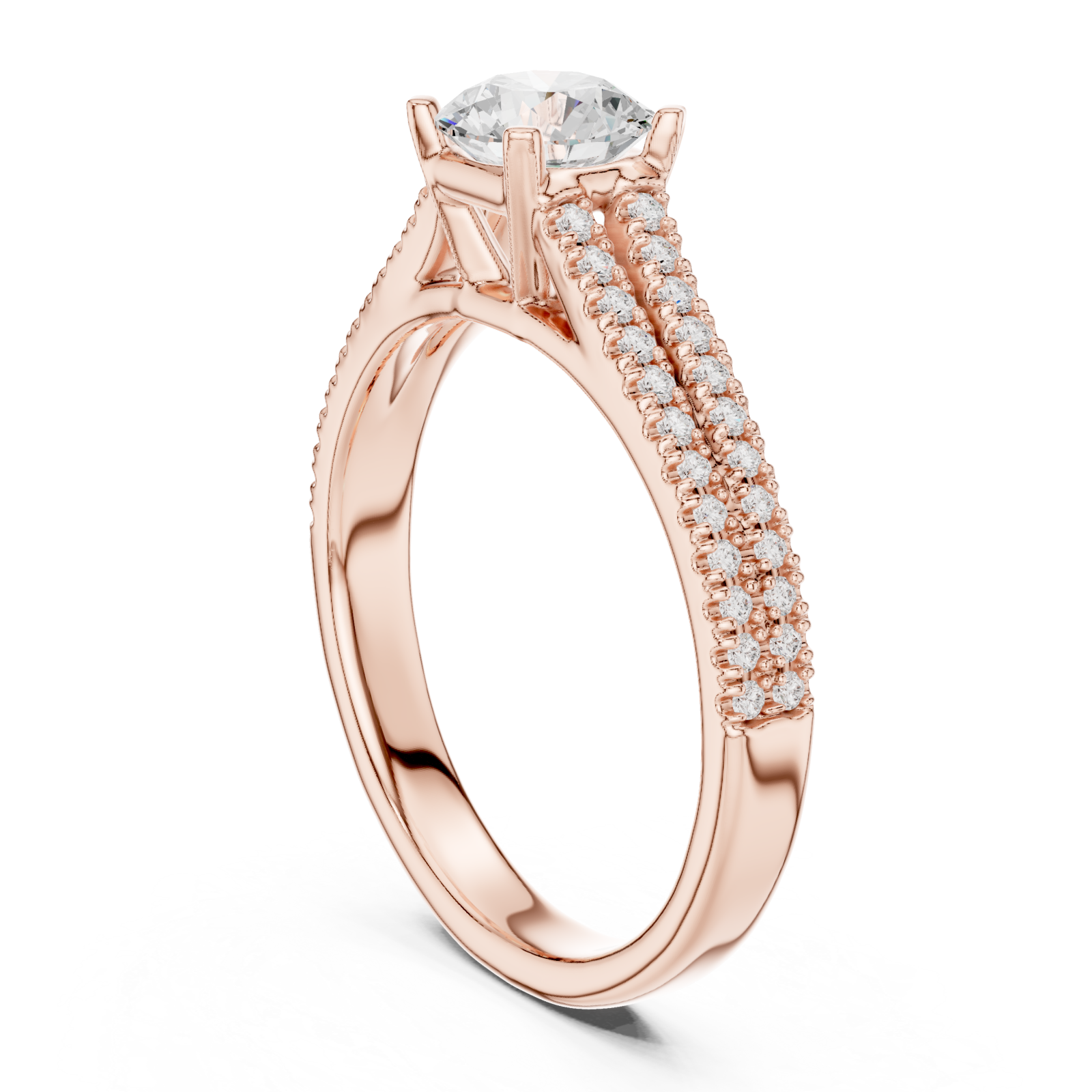  Rose Gold Infinite Elegance Pave Engagement Ring Left View