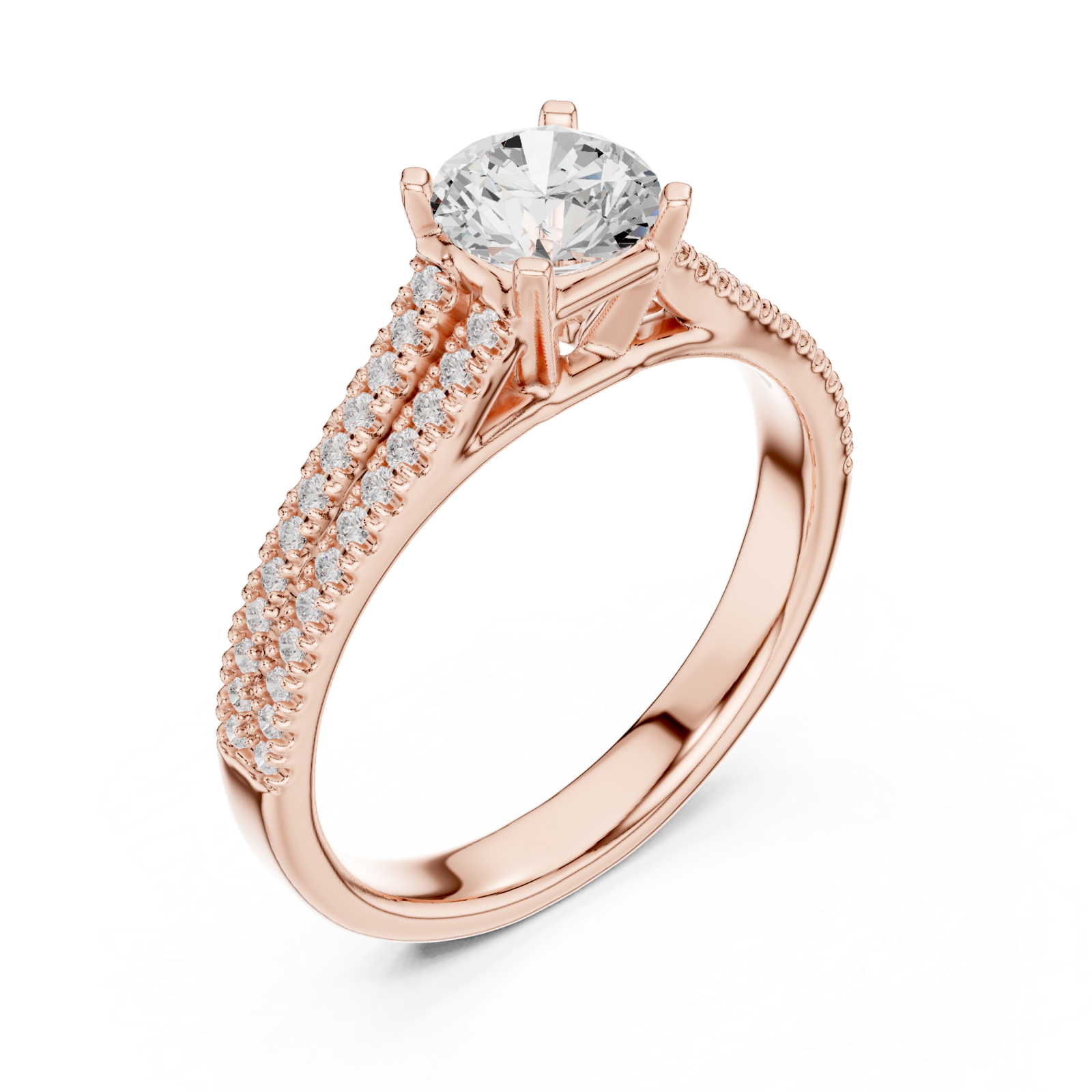  Rose Gold Infinite Elegance Pave Engagement Ring Right View