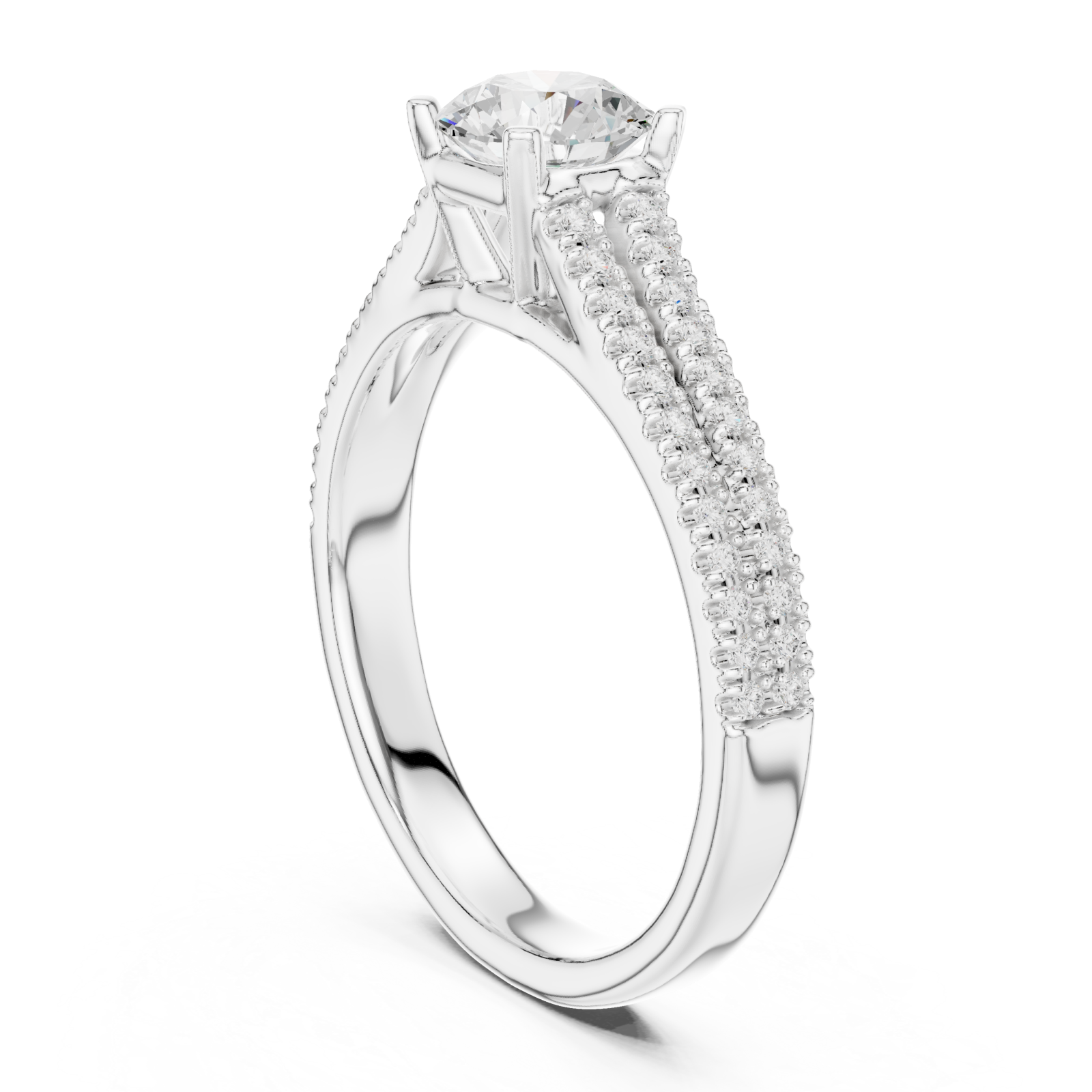  White Gold Infinite Elegance Pave Engagement Ring Left View