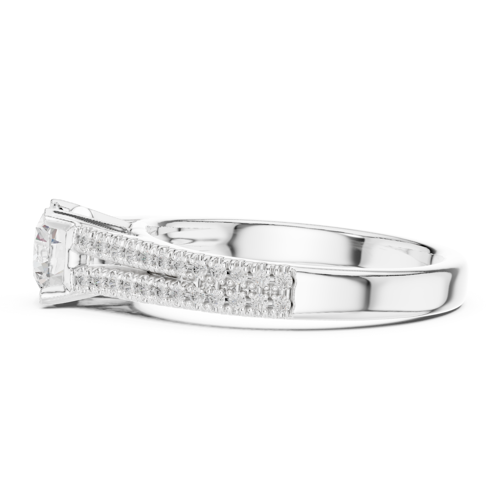  White Gold Infinite Elegance Pave Engagement Ring Side View