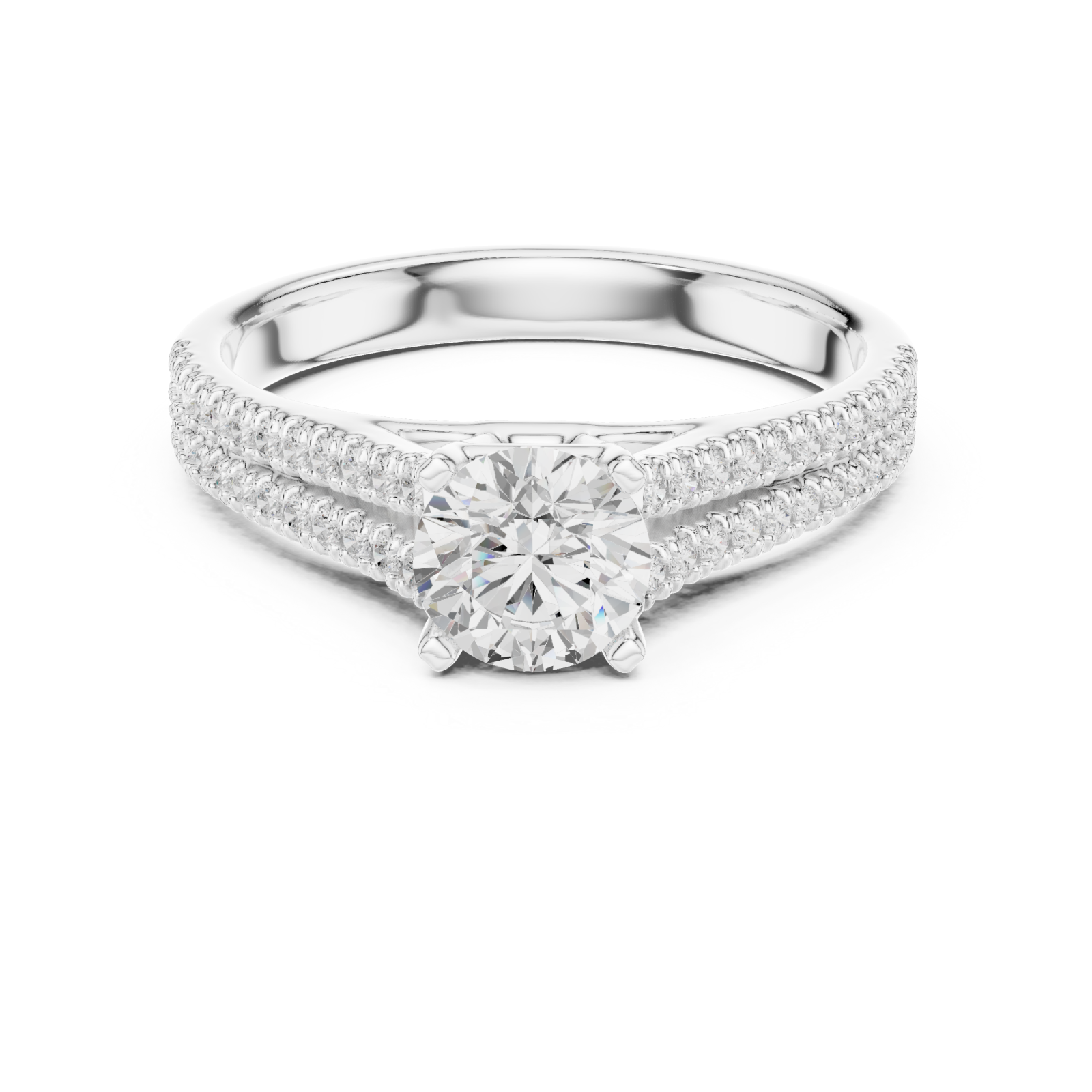  White Gold Infinite Elegance Pave Engagement Ring Front View