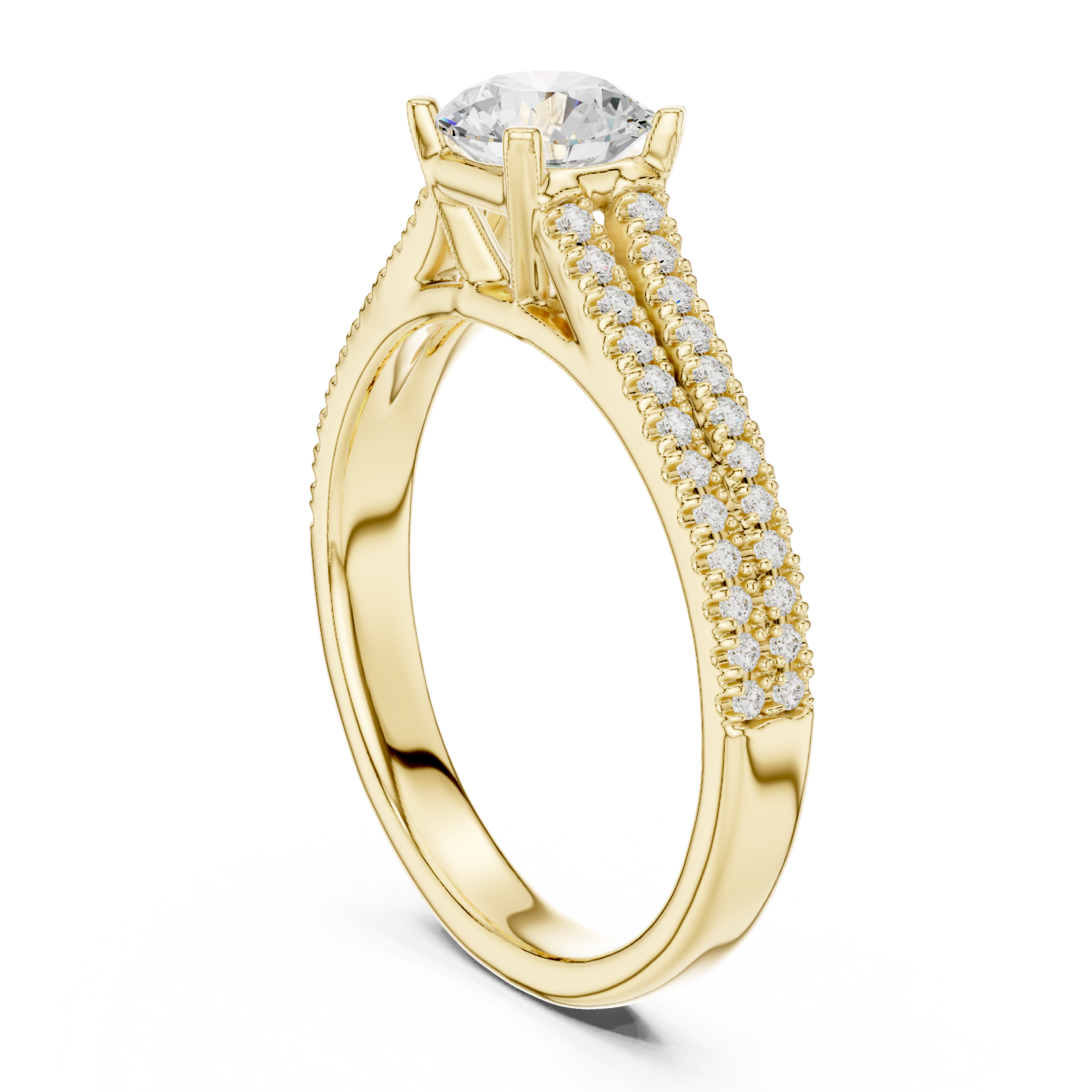  Gold Infinite Elegance Pave Engagement Ring Left View