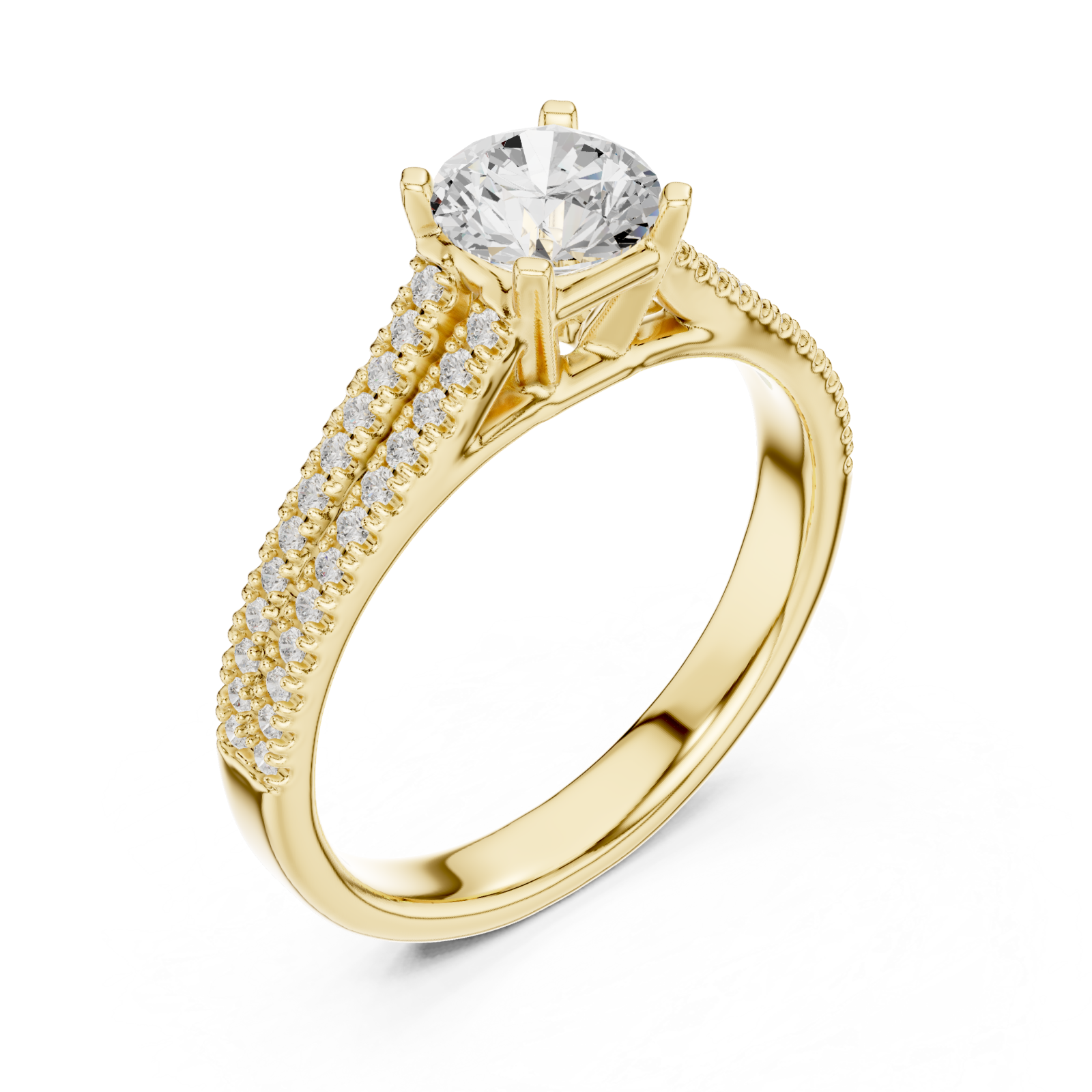 Gold Infinite Elegance Pave Engagement Ring Right View