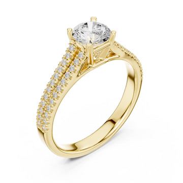 Gold Infinite Elegance Pave Engagement Ring Right View