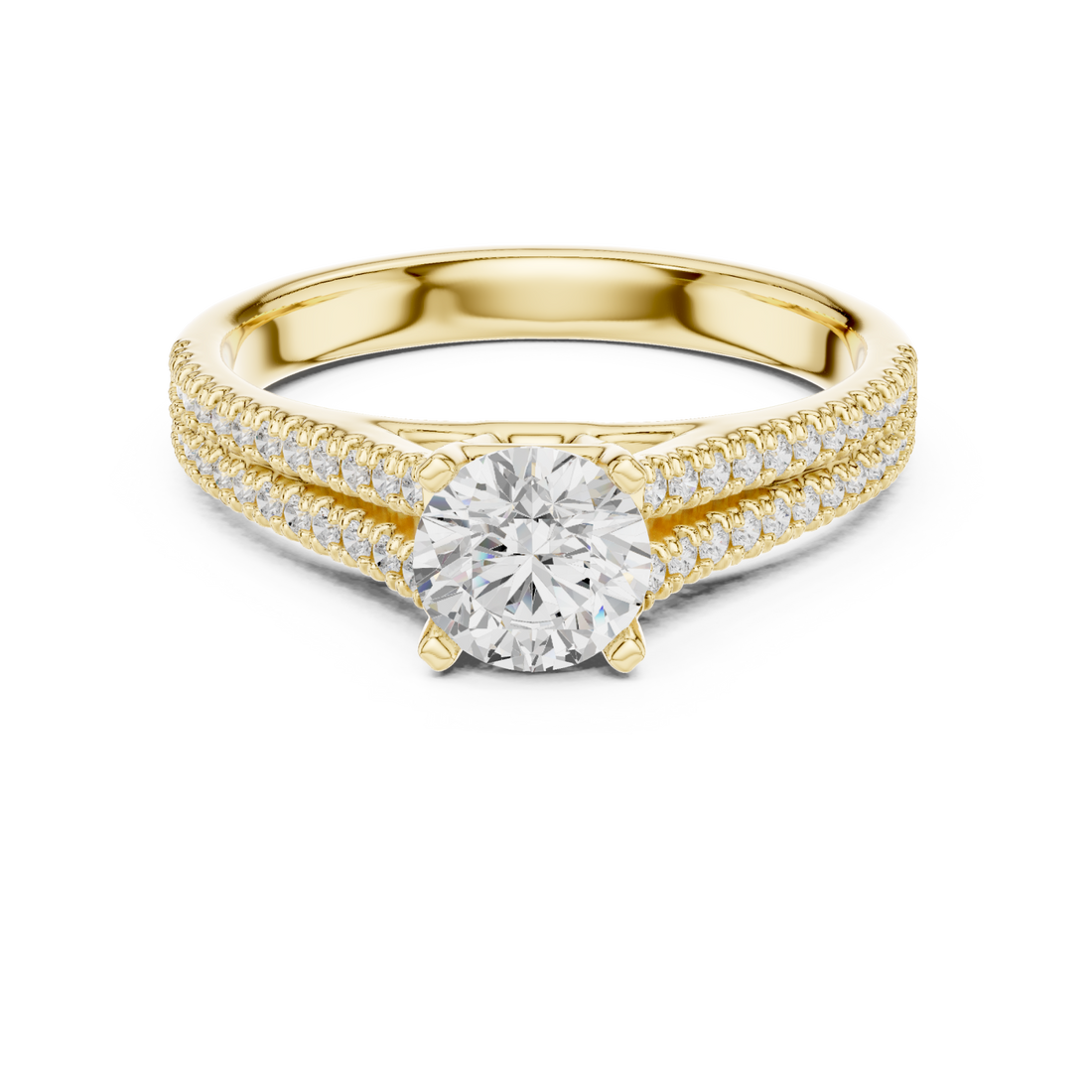 Gold Infinite Elegance Pave Engagement Ring Right View