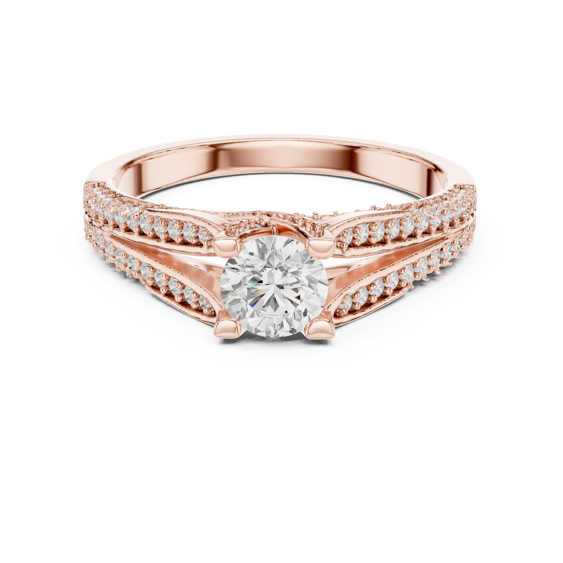  Rose Gold Infinite Grace Solitaire Ring Right View