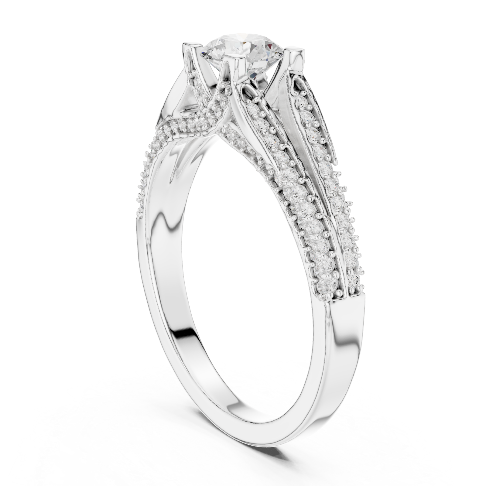  White Gold Infinite Grace Solitaire Ring Left View