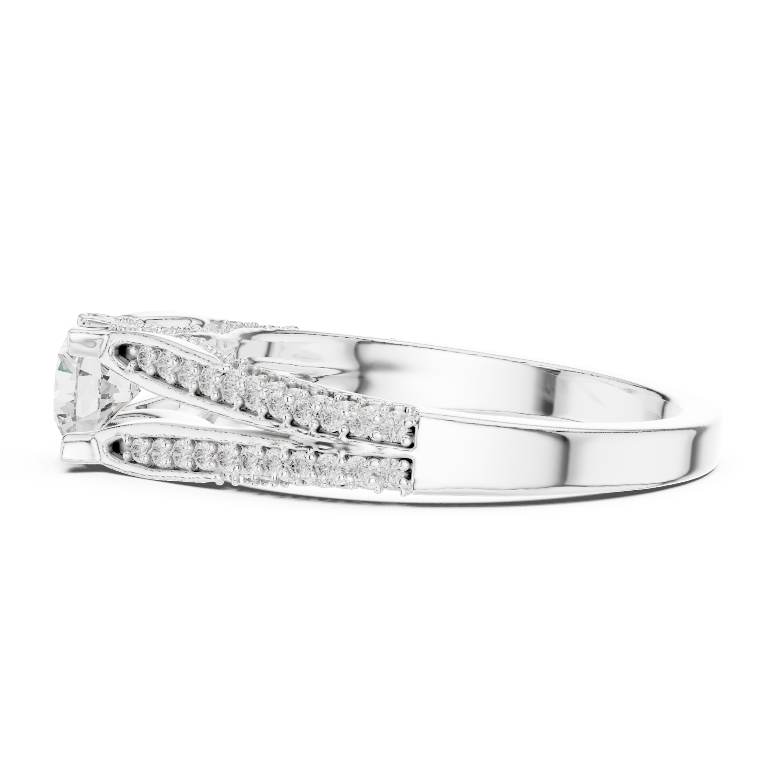  White Gold Infinite Grace Solitaire Ring Side View