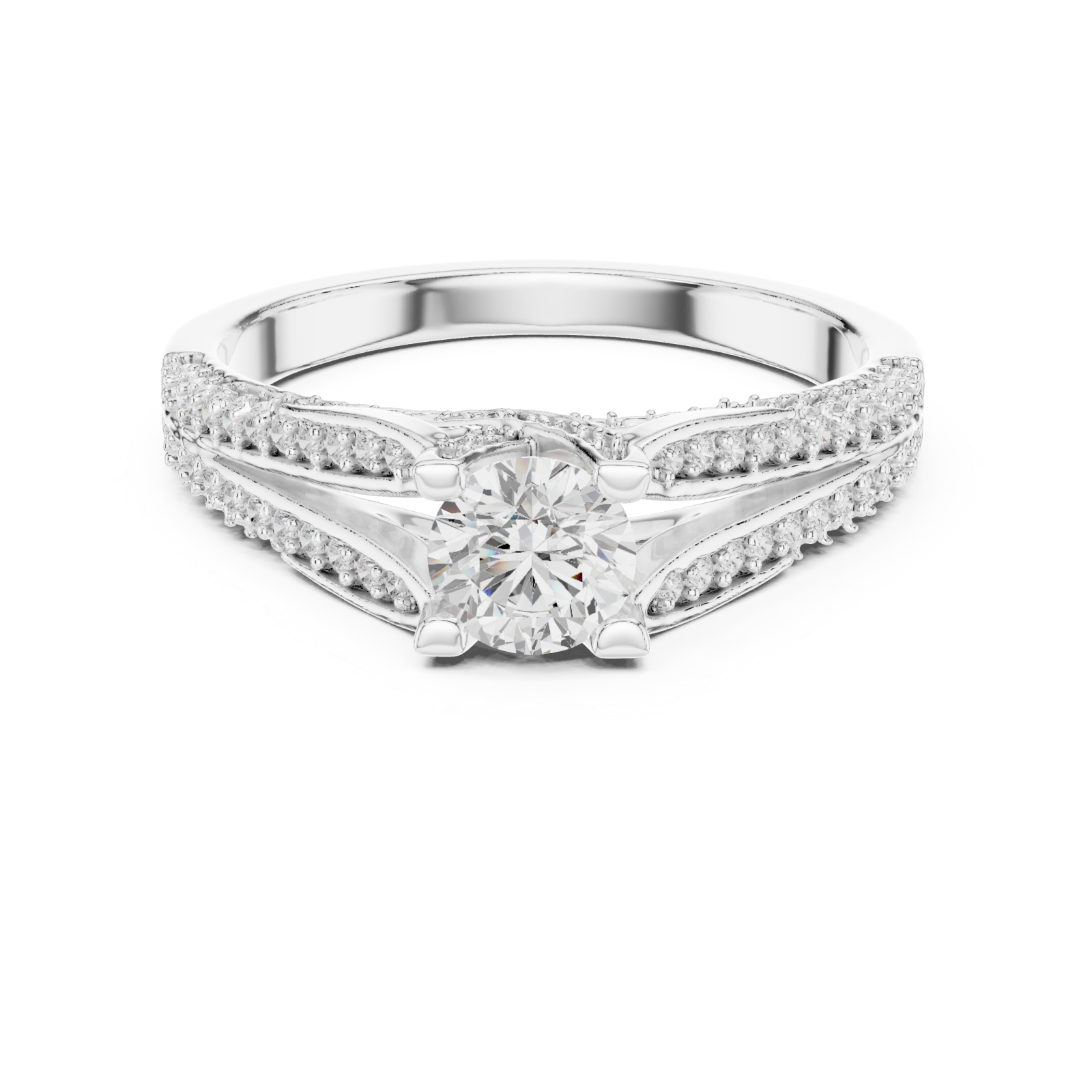  White Gold Infinite Grace Solitaire Ring Front View
