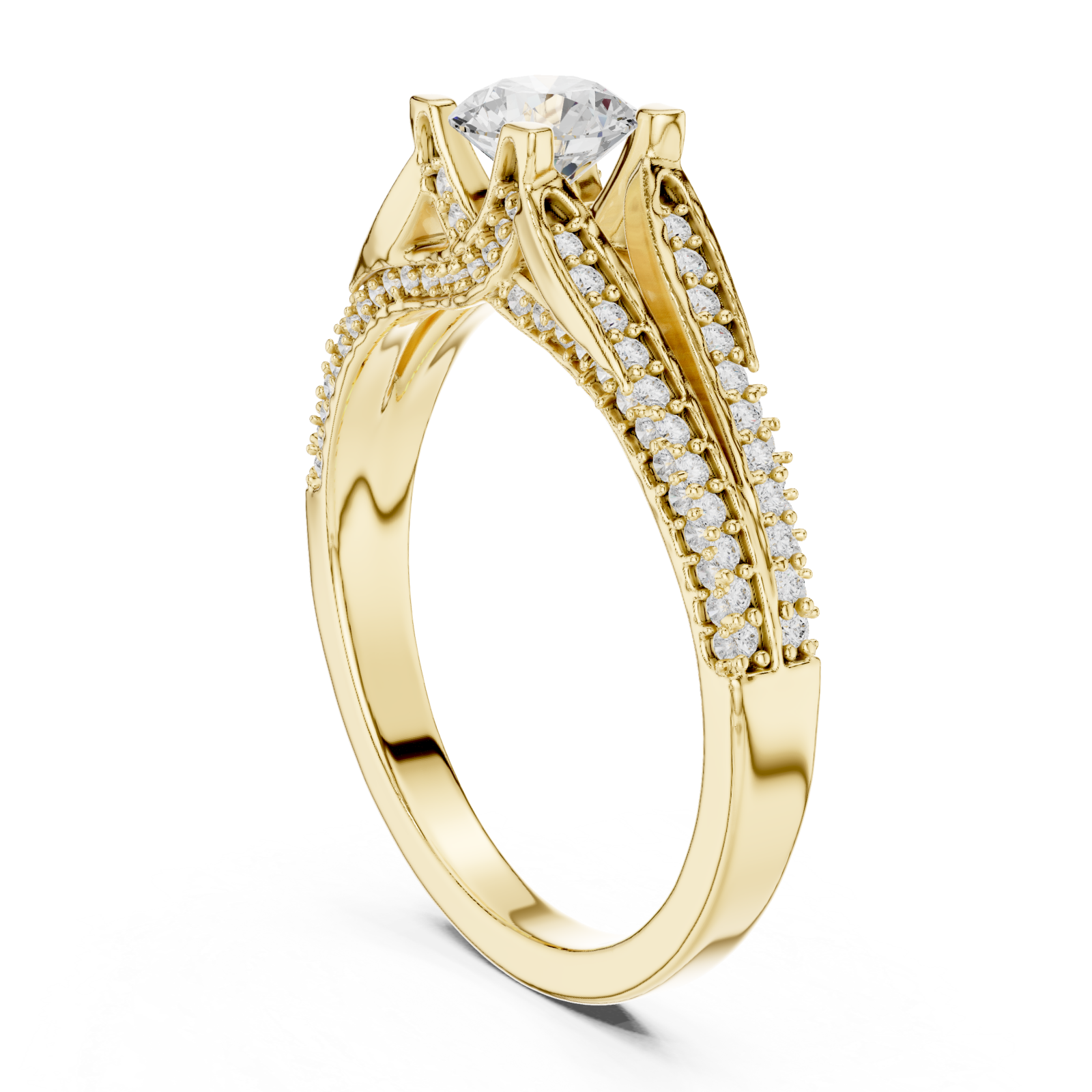  Gold Infinite Grace Solitaire Ring Left View