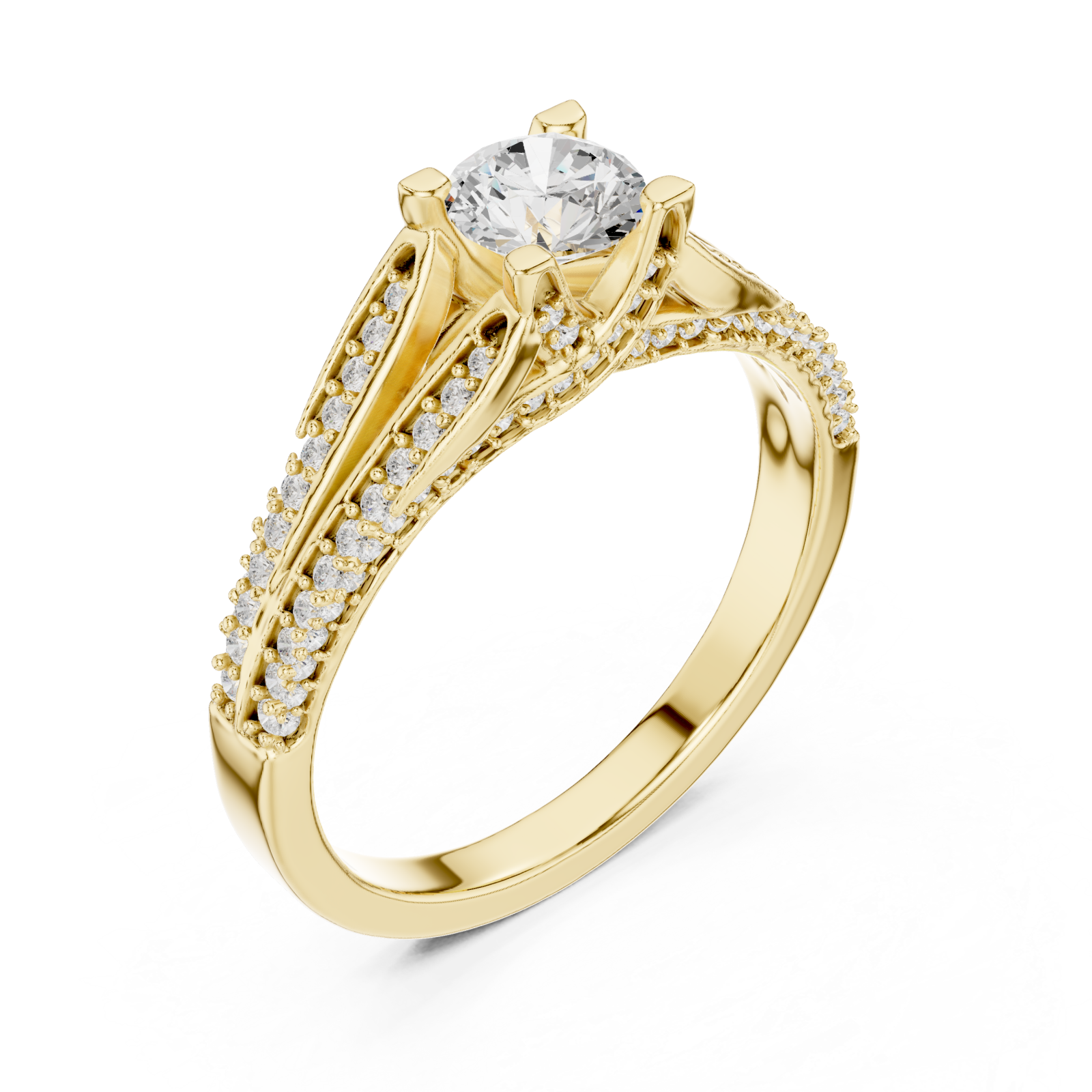 Gold Infinite Grace Solitaire Ring Right View