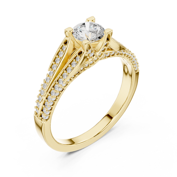 Gold Infinite Grace Solitaire Ring Right View