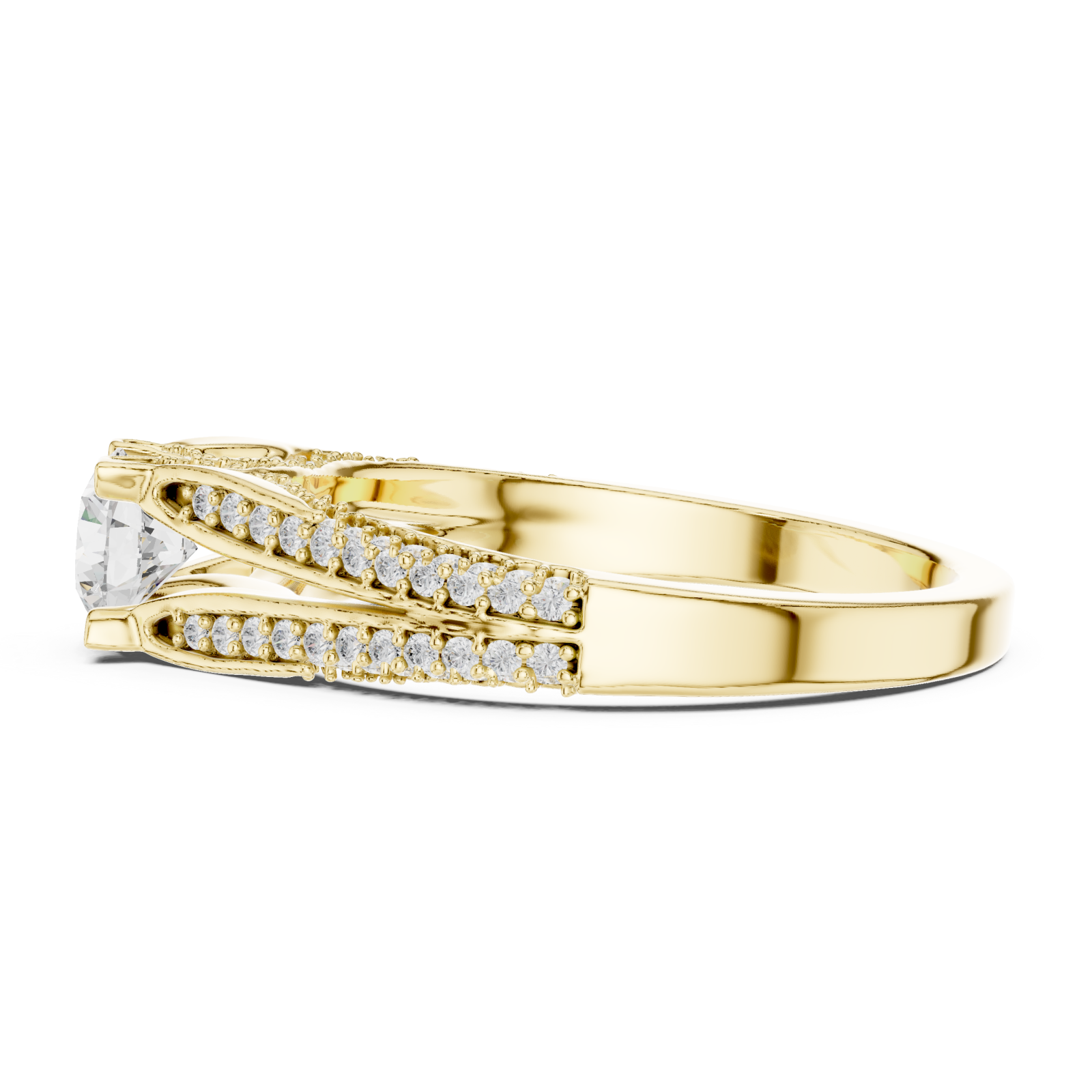  Gold Infinite Grace Solitaire Ring Side View
