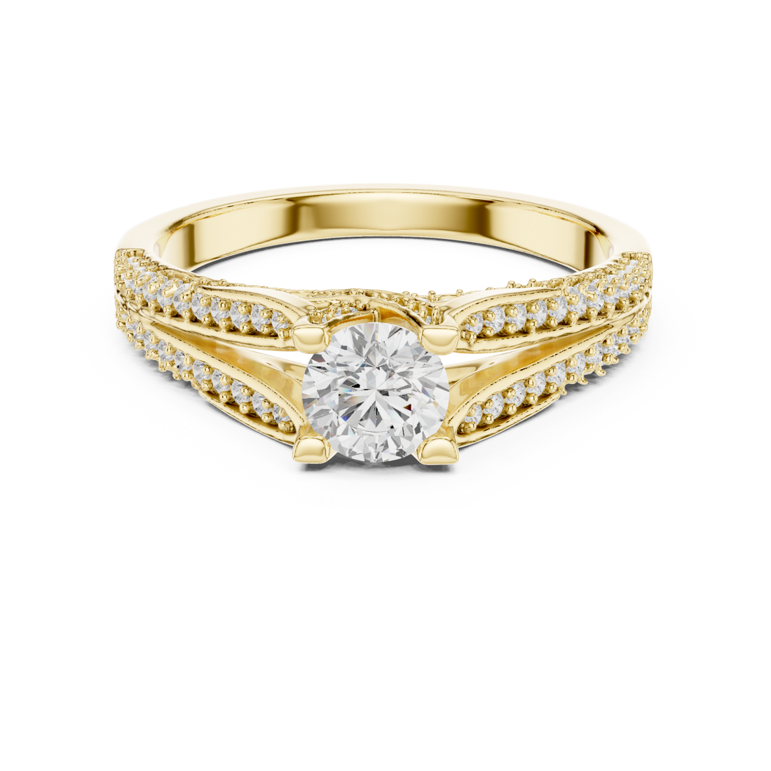 Gold Infinite Grace Solitaire Ring Right View