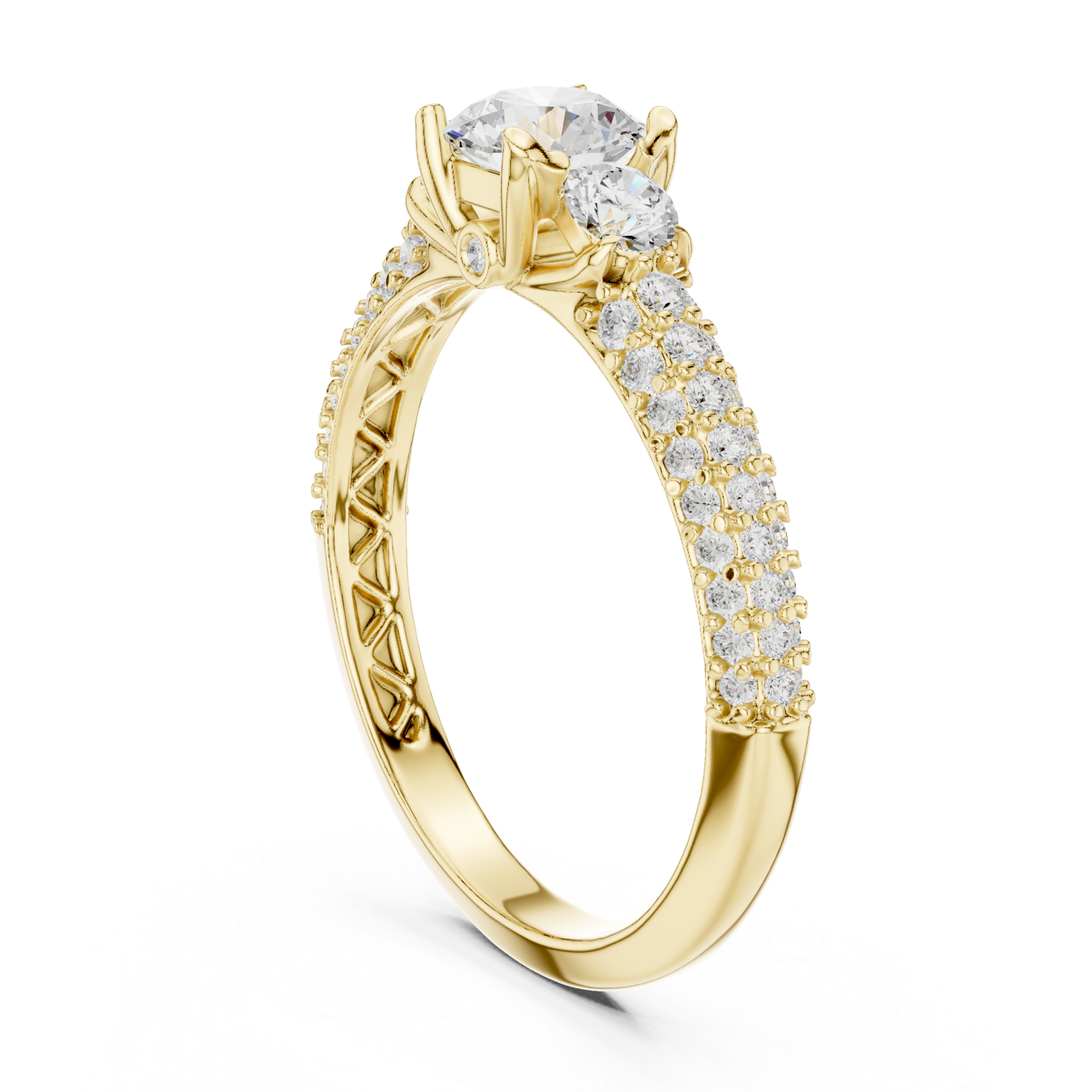  Gold Lumina Signature Crowned Ring Left View