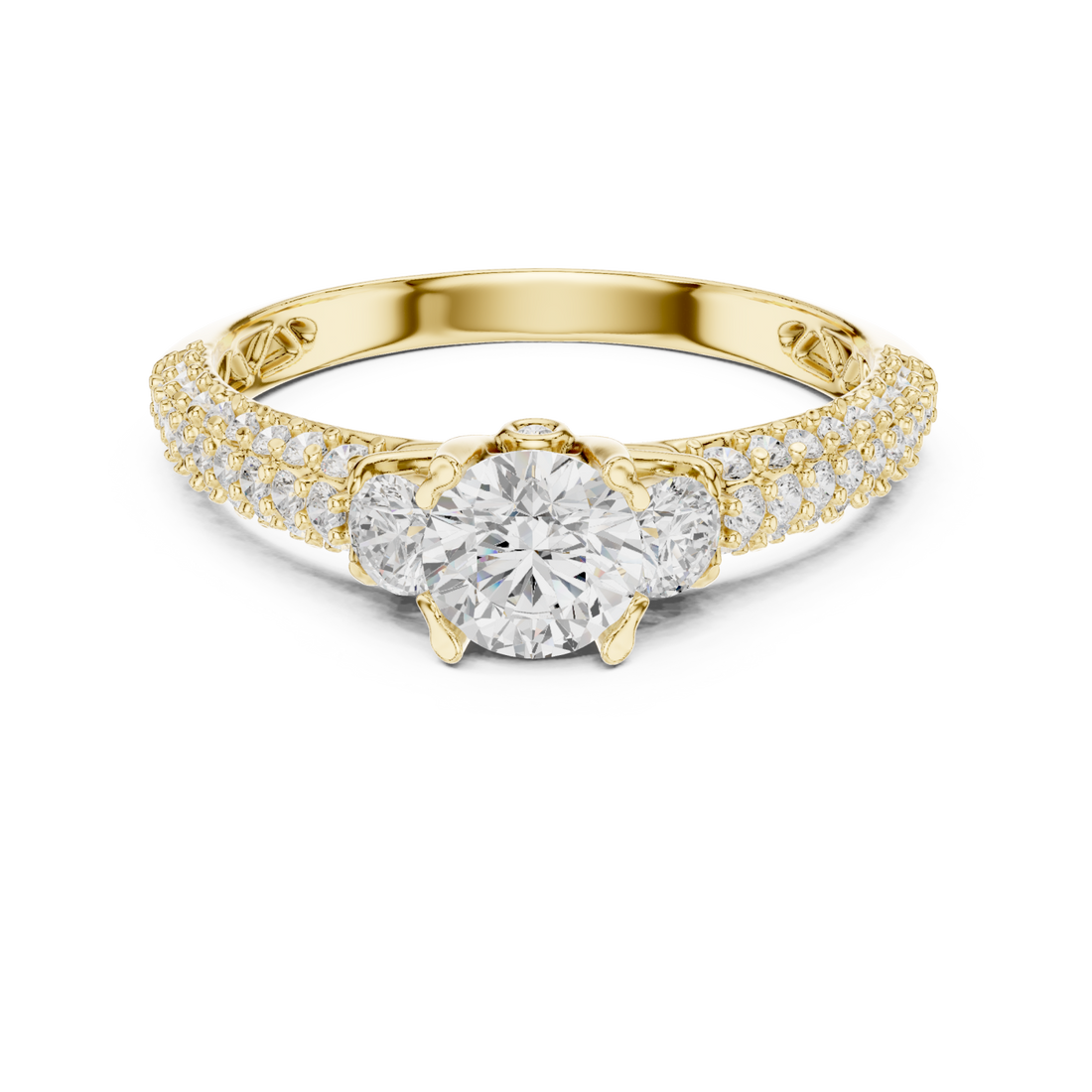 Gold Lumina Signature Crowned Ring Right View