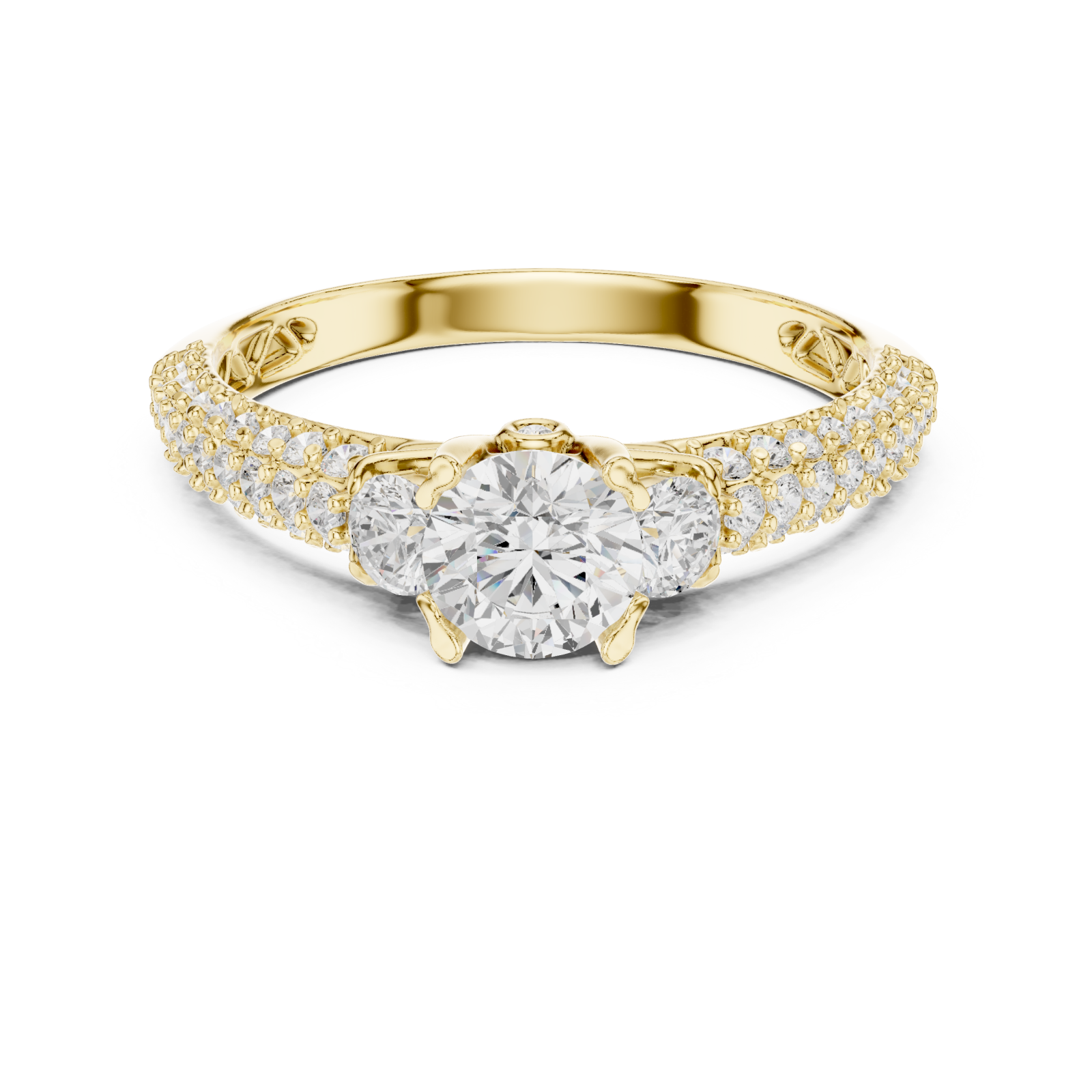 Gold Lumina Signature Crowned Ring Front View