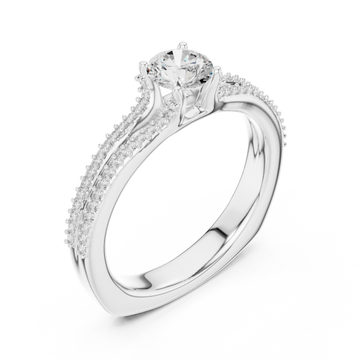  White Gold Brilliant Embrace Halo Accent Engagement Ring Right View