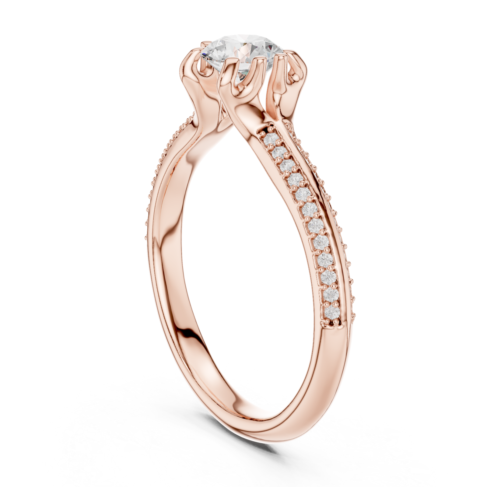  Rose Gold Radiance Whisper Band Ring Left View