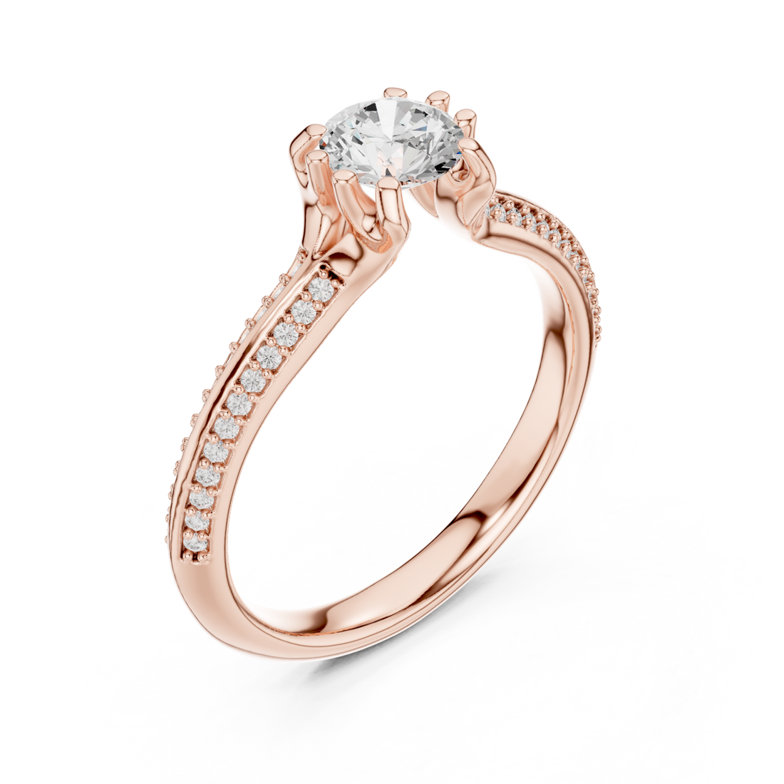  Rose Gold Radiance Whisper Band Ring Right View