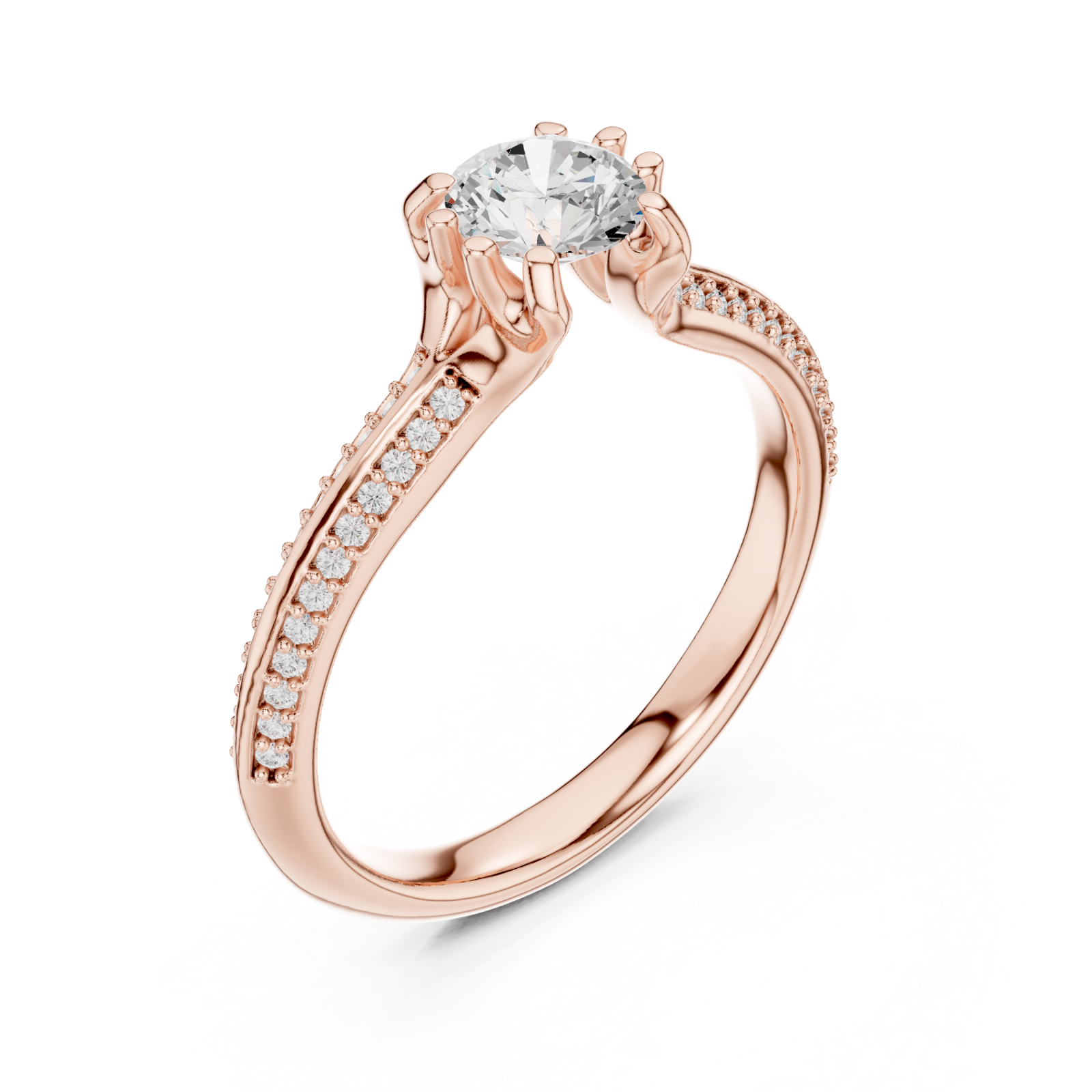  Rose Gold Radiance Whisper Band Ring Right View