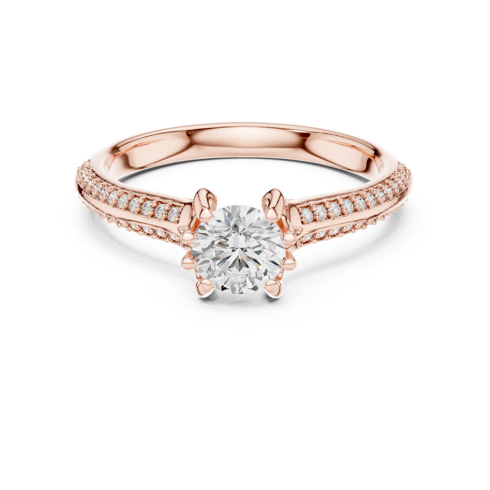  Rose Gold Radiance Whisper Band Ring Front View