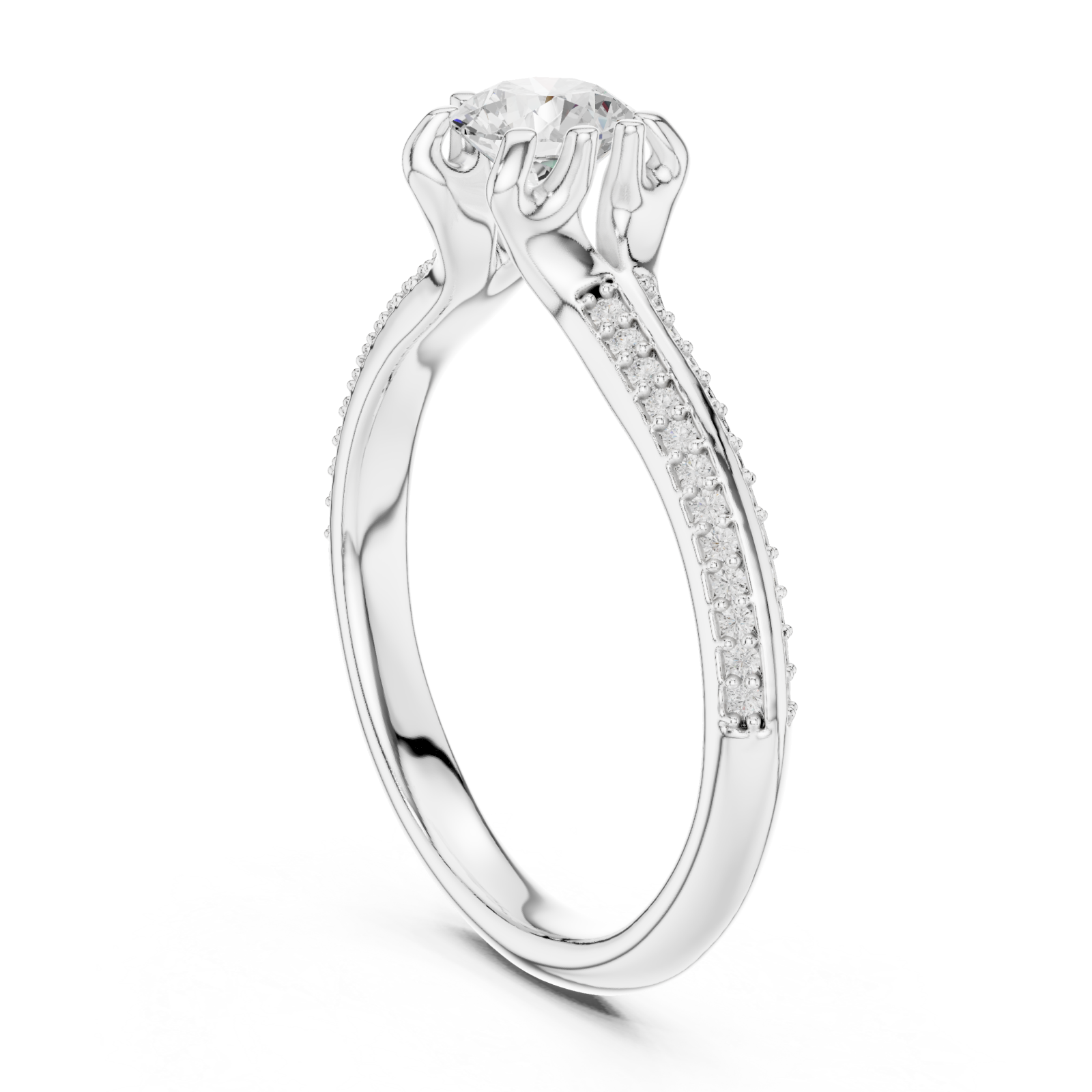  White Gold Radiance Whisper Band Ring Left View