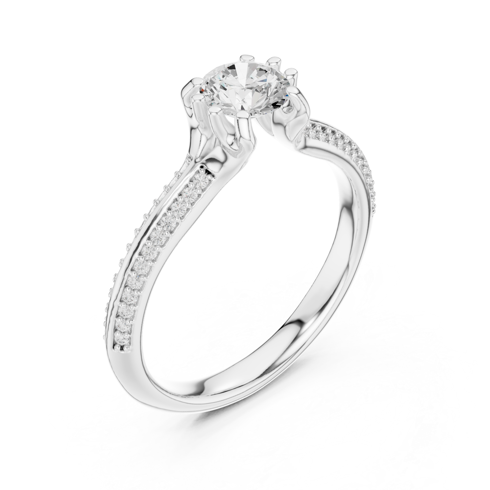  White Gold Radiance Whisper Band Ring Right View