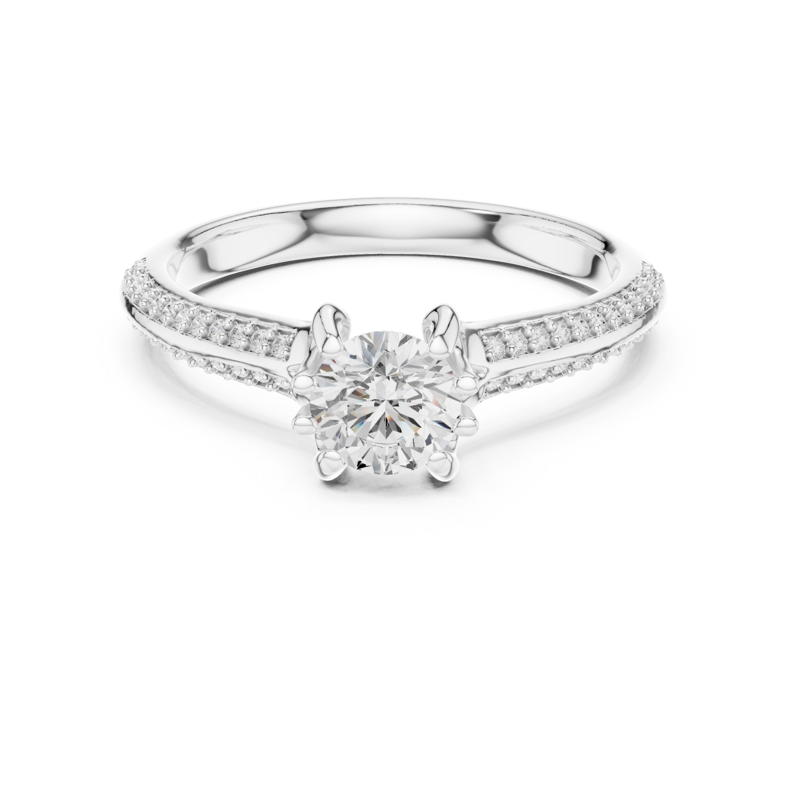  White Gold Radiance Whisper Band Ring Front View